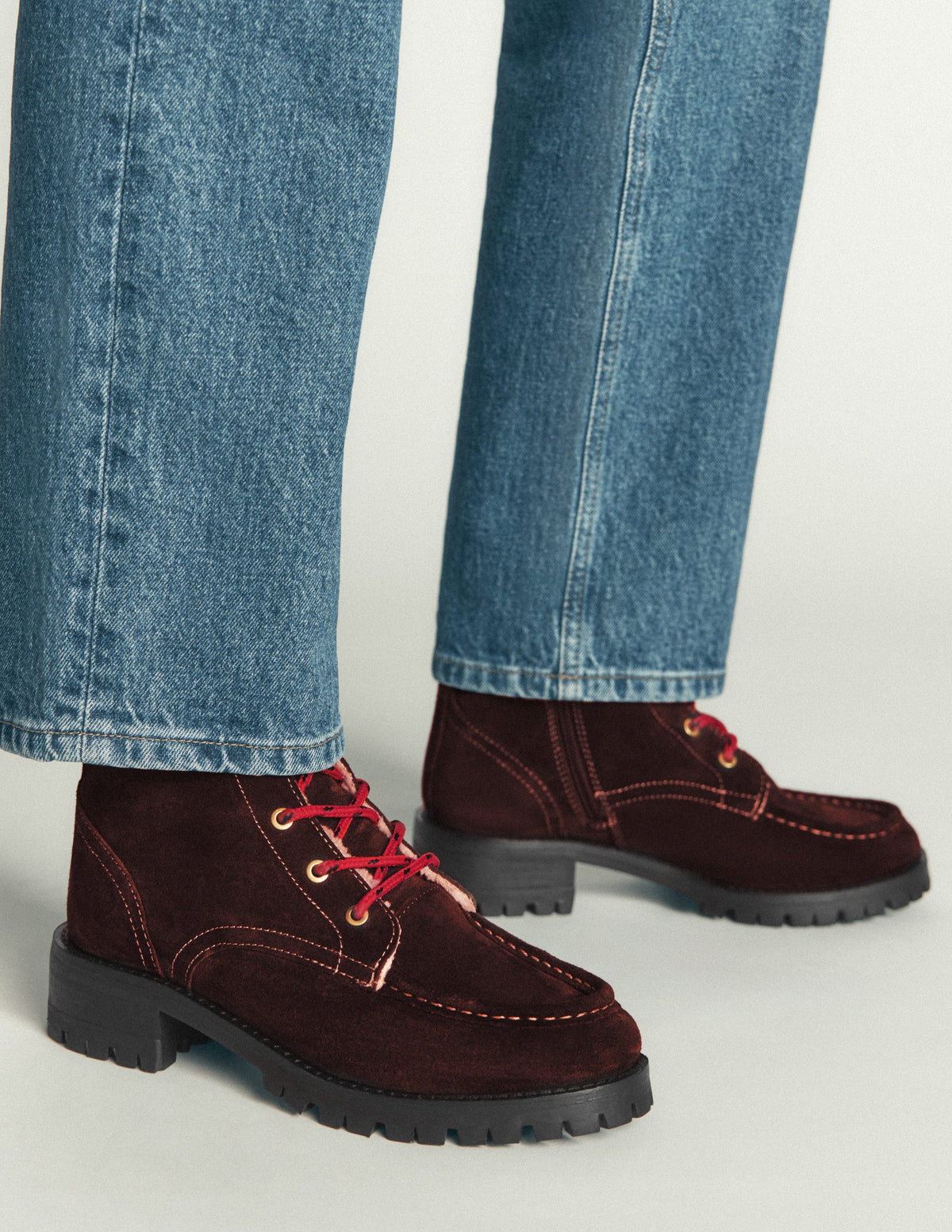Bottines cosy à lacets-Chocolat amer - Image 2