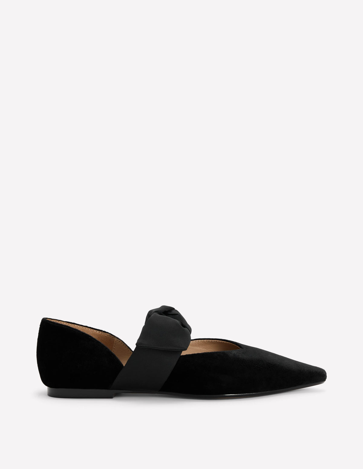 Bow Two Part Flats-Black - Image 1