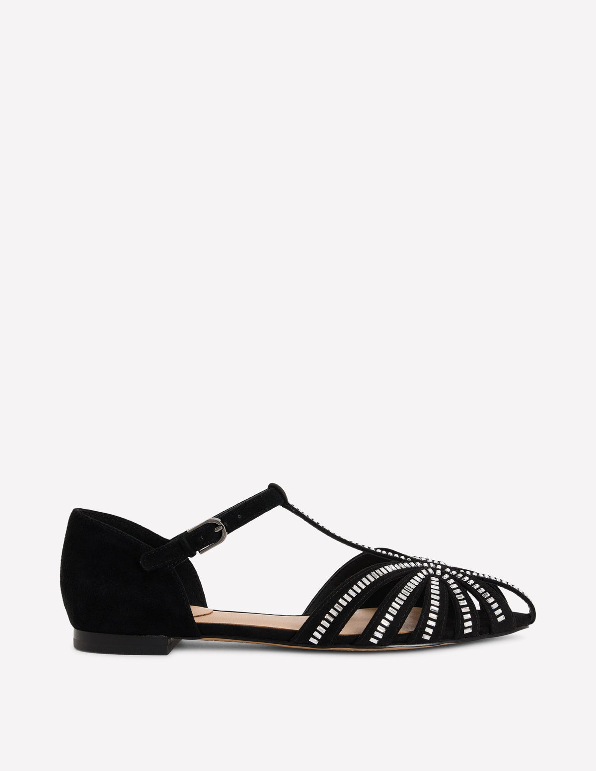 Embellished Cage Flats-Black-1