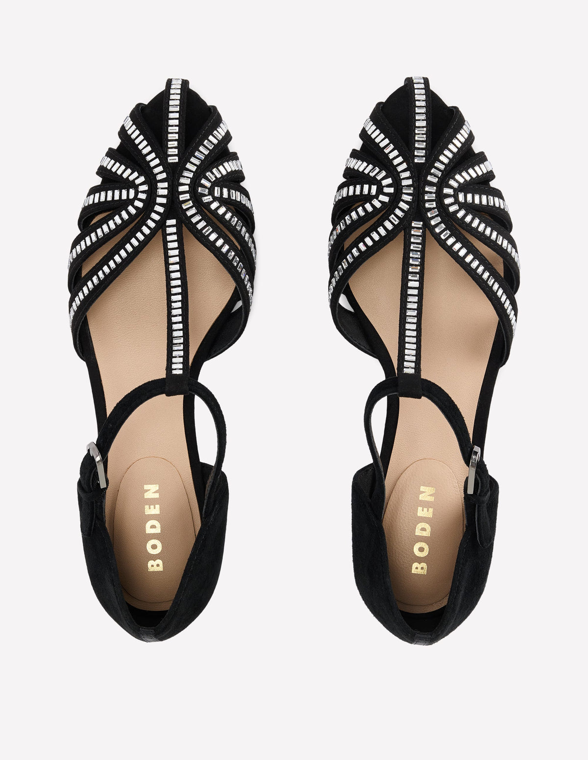 Embellished Cage Flats-Black-6