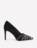Pumps mit Gitterriemen-Schwarz