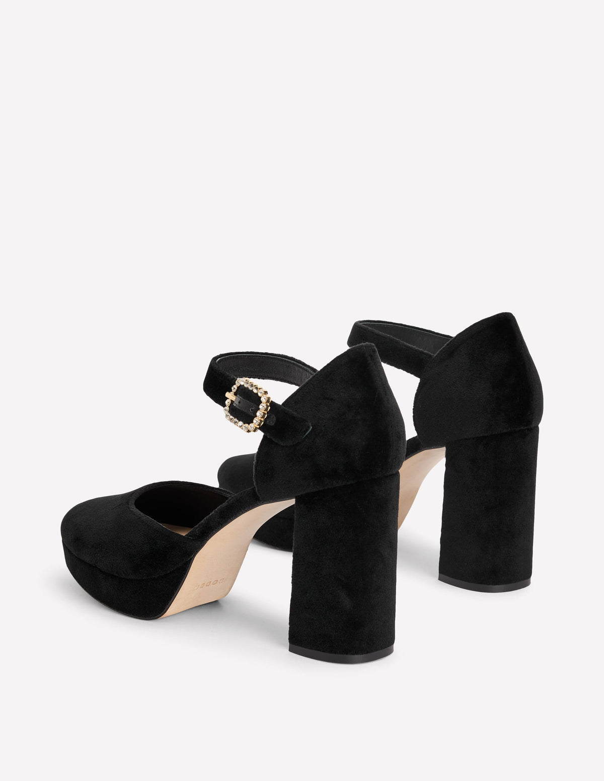 Chaussures à talons compensés et boucle ornementée-Noir - Image 5
