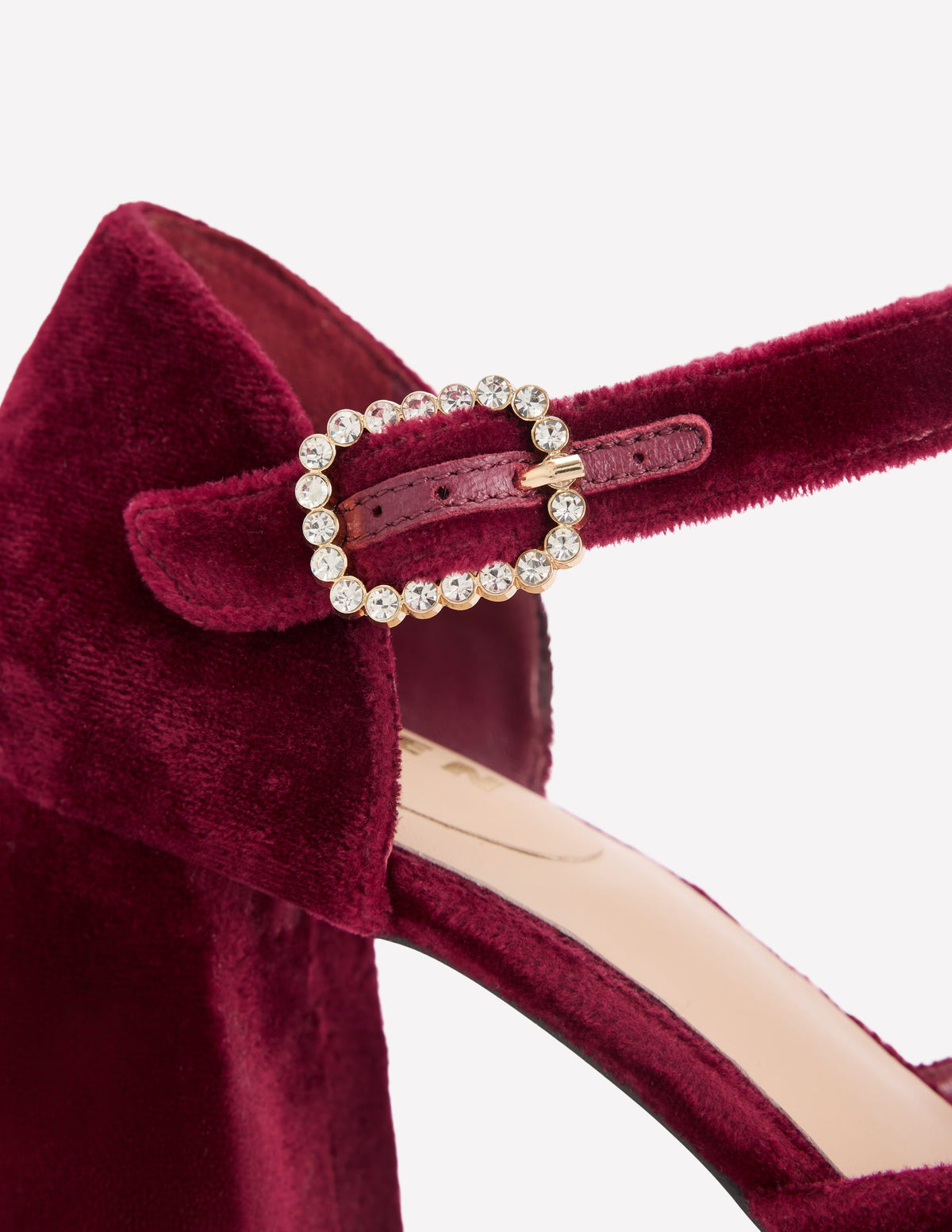 Chaussures à talons compensés et boucle ornementée-Cerise foncée-4
