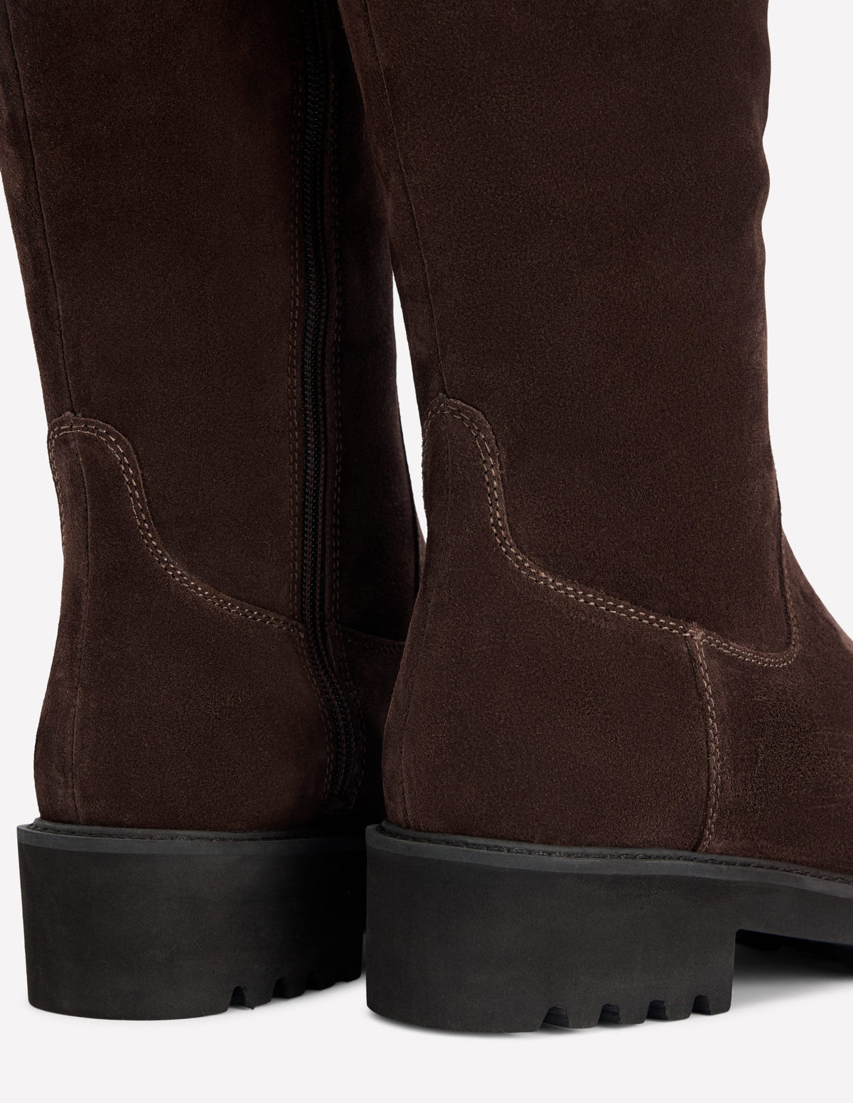 Kniehohe Stiefel mit breiter Sohle-Bitterschokolade - Image 4