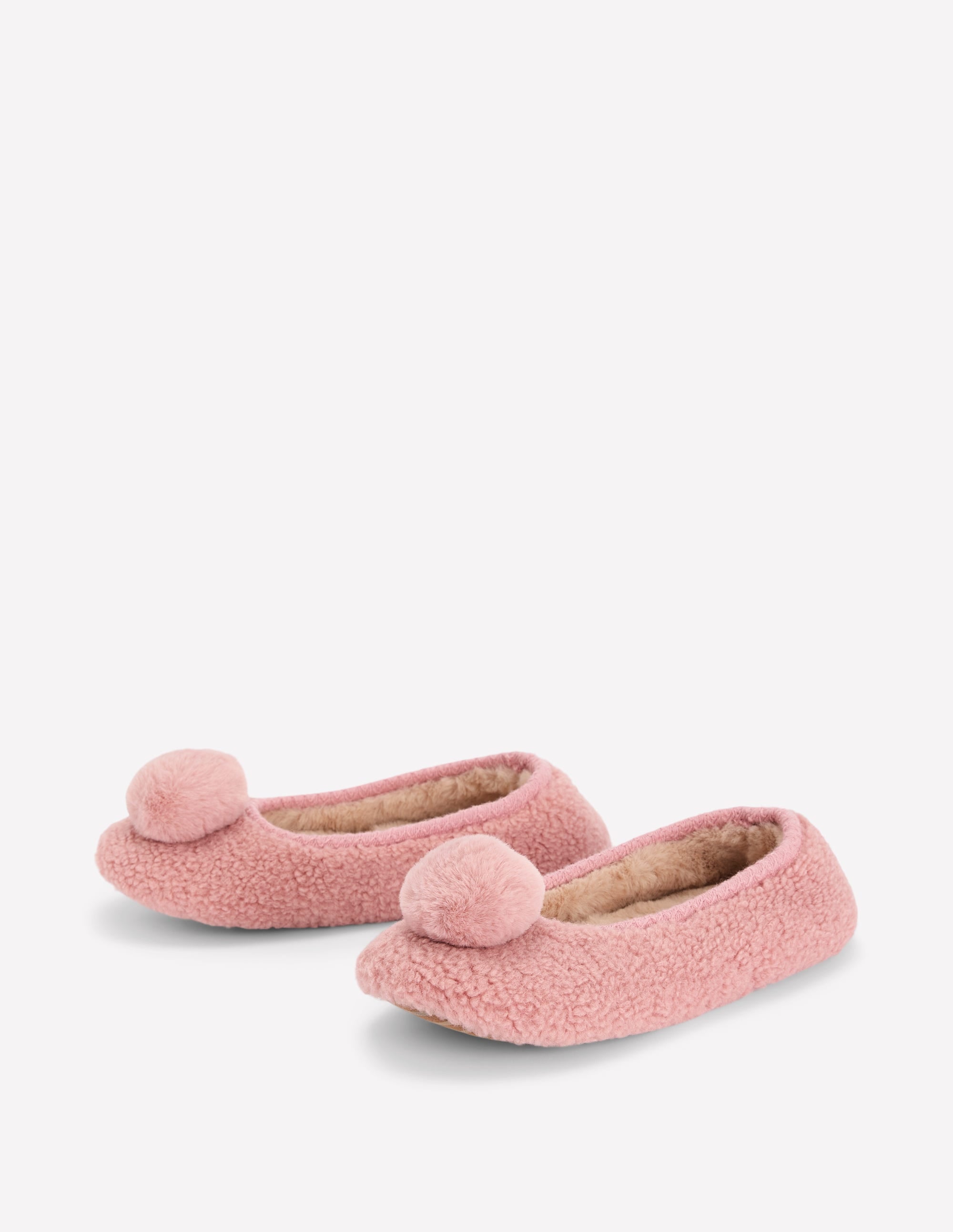 Chaussons à pompons en borg-ROSE - Image 3