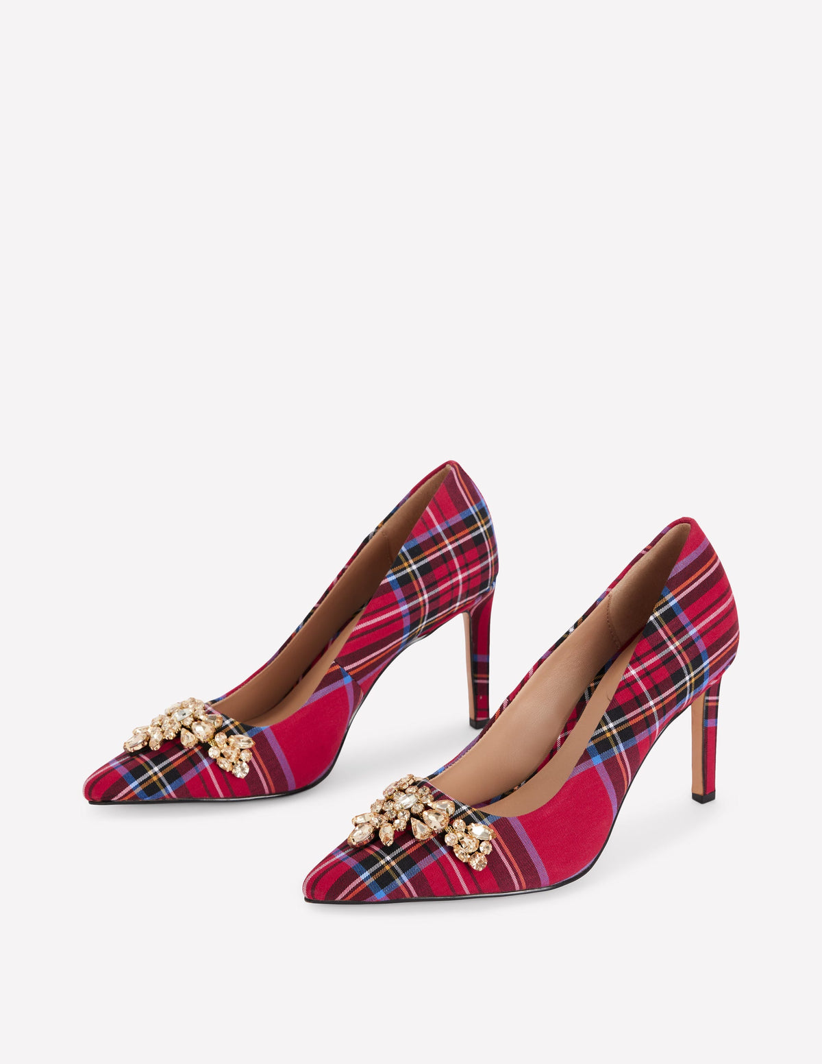 Verzierte Pumps-Rot Karo - Image 3