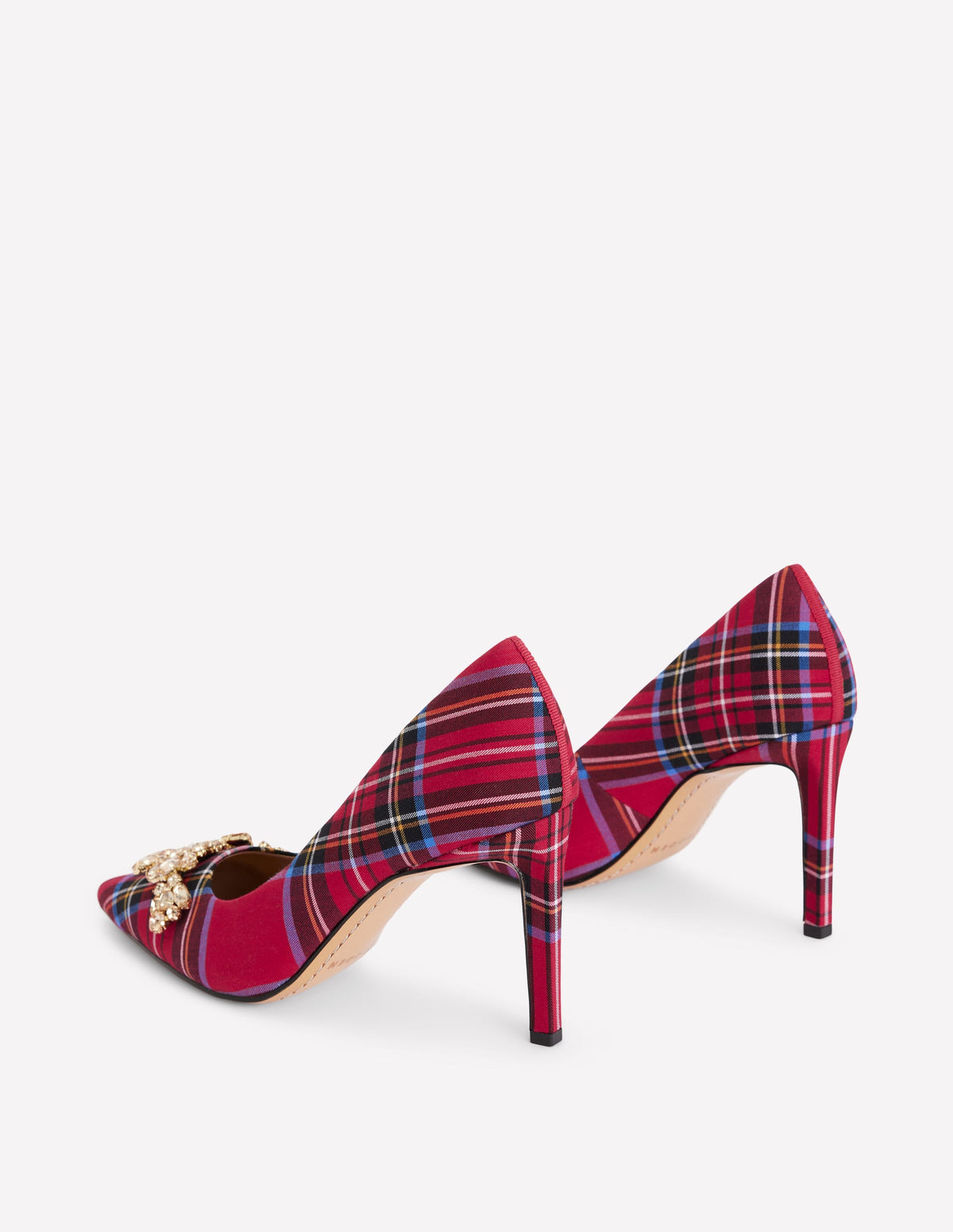 Verzierte Pumps-Rot Karo-5