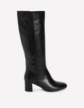 Bottes hauteur genou à surpiqûres-Noir