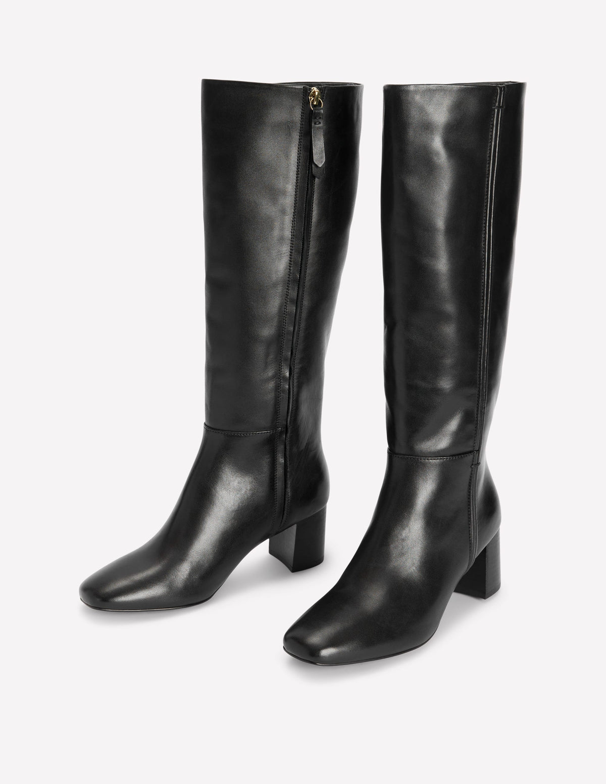 Bottes hauteur genou à surpiqûres-Noir-3