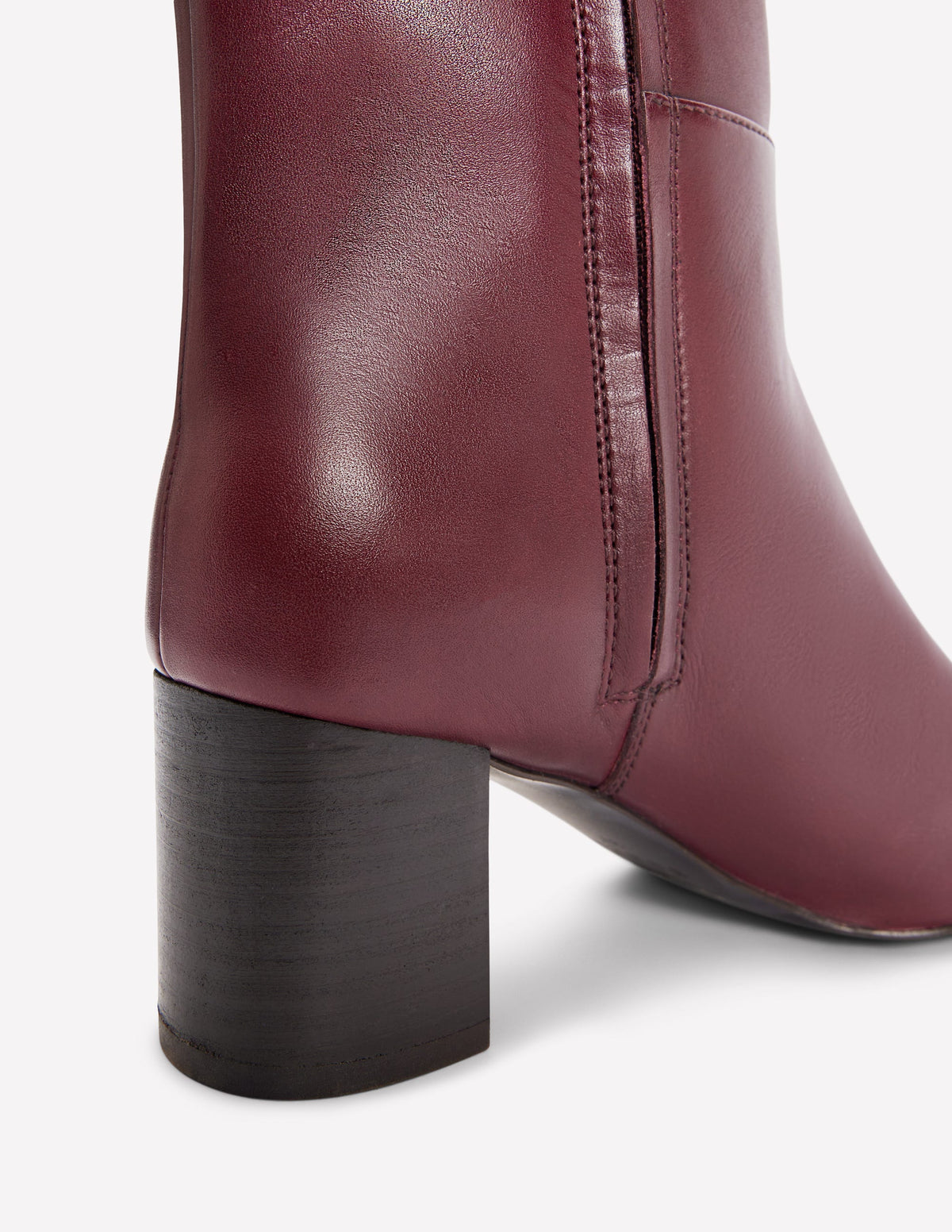 Kniehohe Stiefel mit Ziernaht-Dunkles Burgunderrot - Image 4
