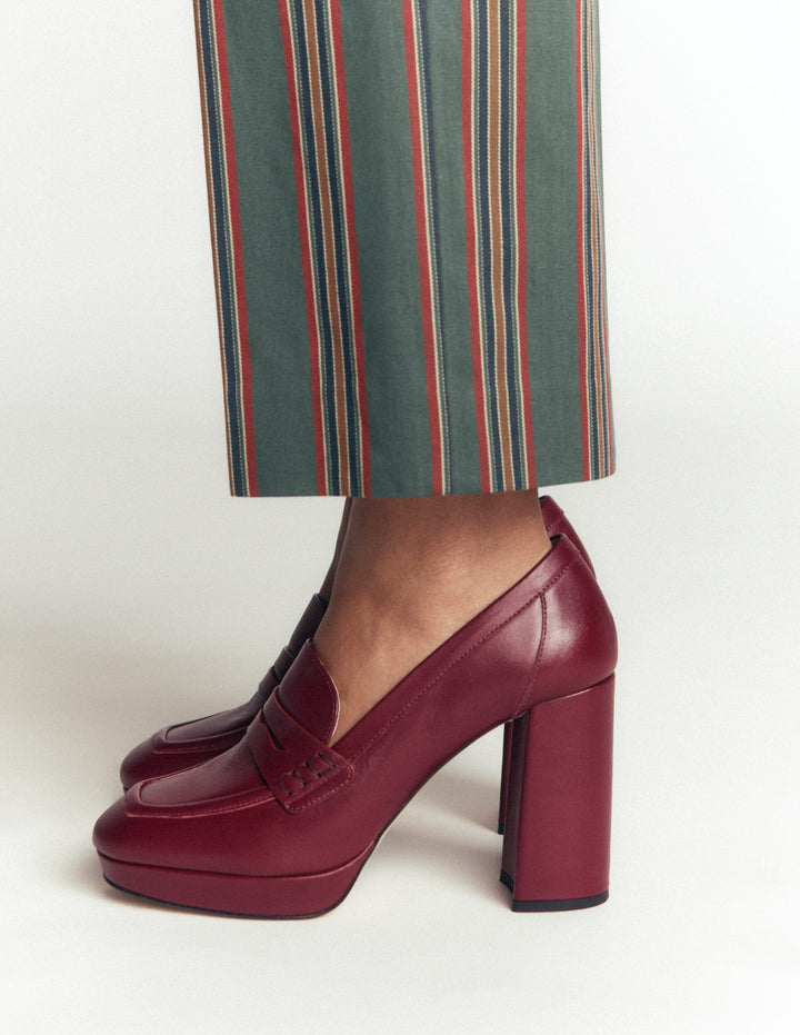 Loafer mit Plateau-Absatz-Oxblood