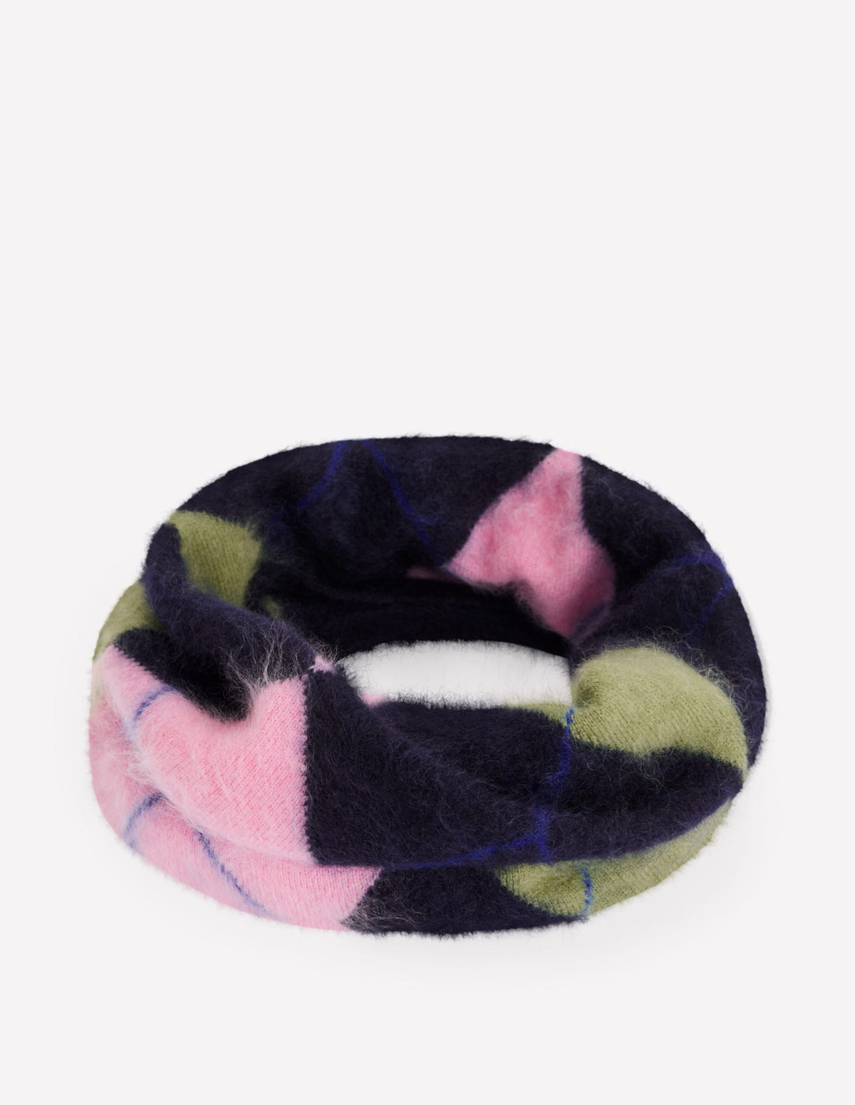 Snood en cachemire brossé-Losanges multi - Image 4