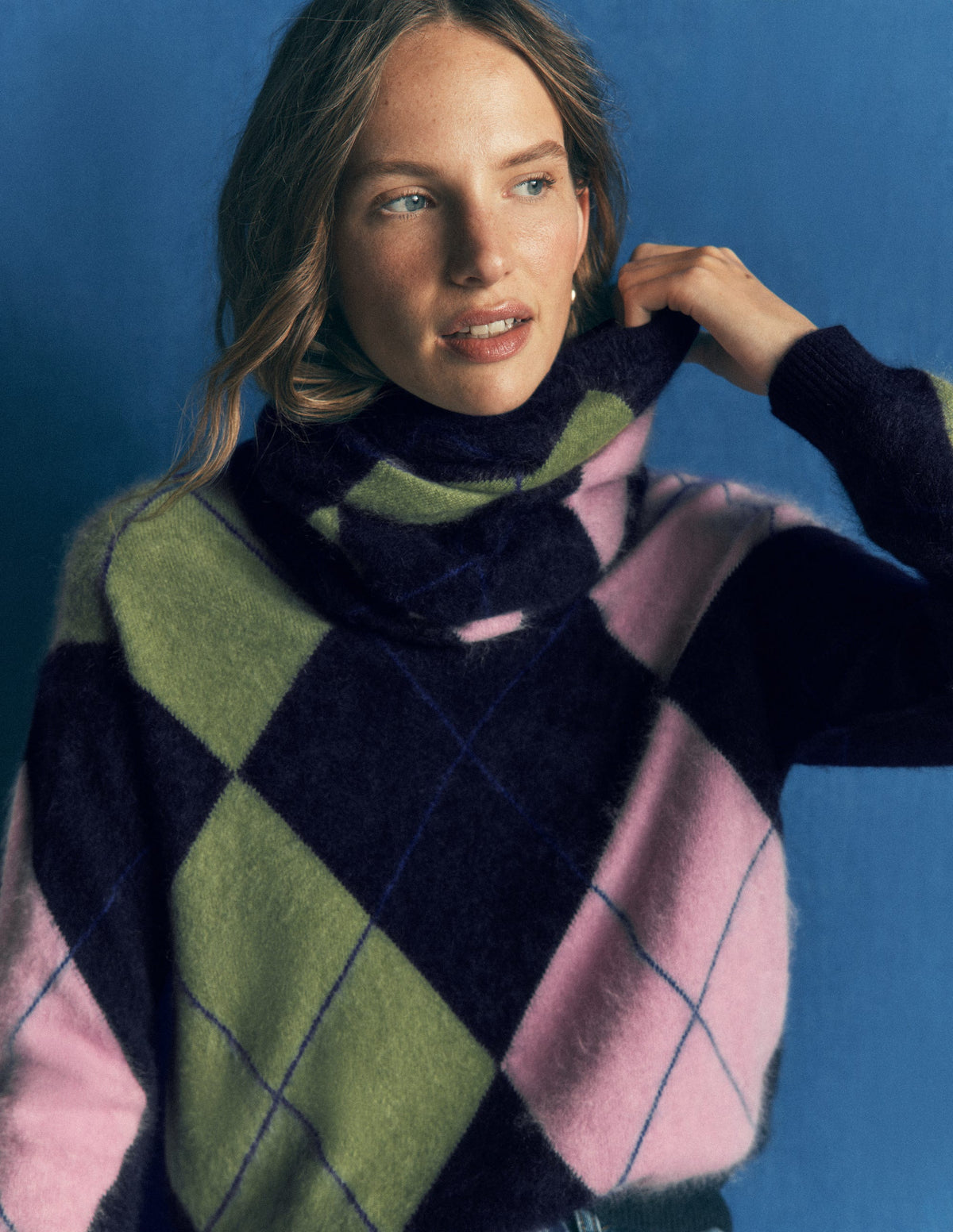 Snood en cachemire brossé-Losanges multi - Image 2