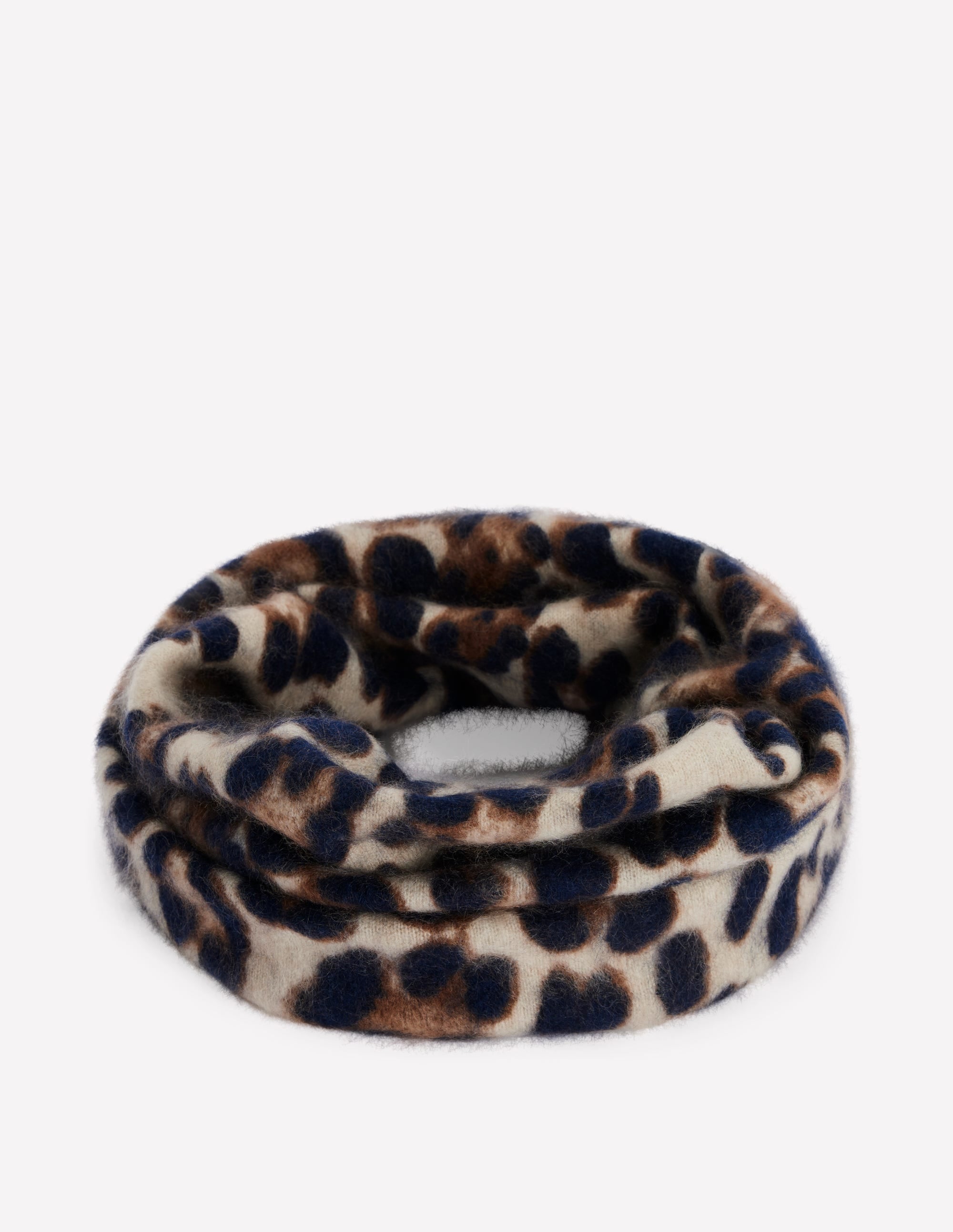 Schlauchschal aus gebürstetem Kaschmir-Mohair, Leopardenmuster - Image 1