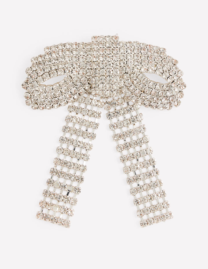 Brosche mit glitzernder Schleife-Transparent