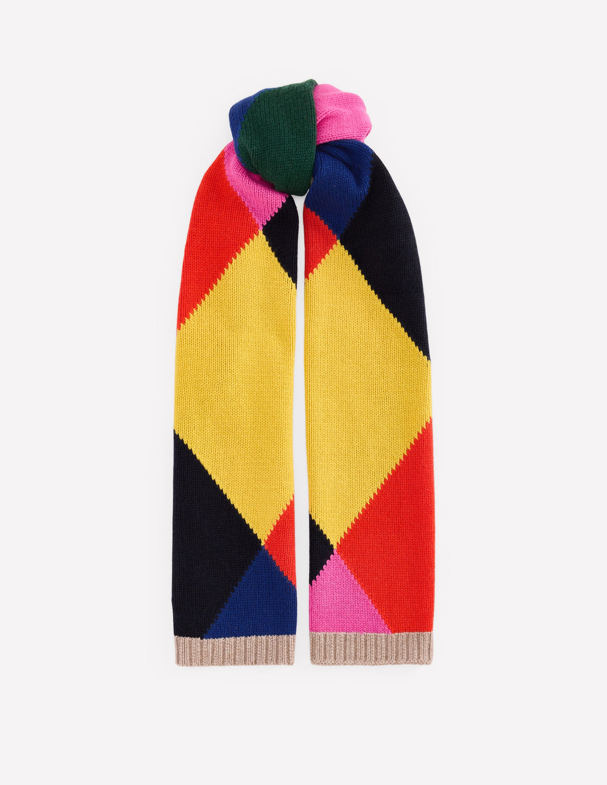 Strickschal-Bunt, Argyle-Muster-1