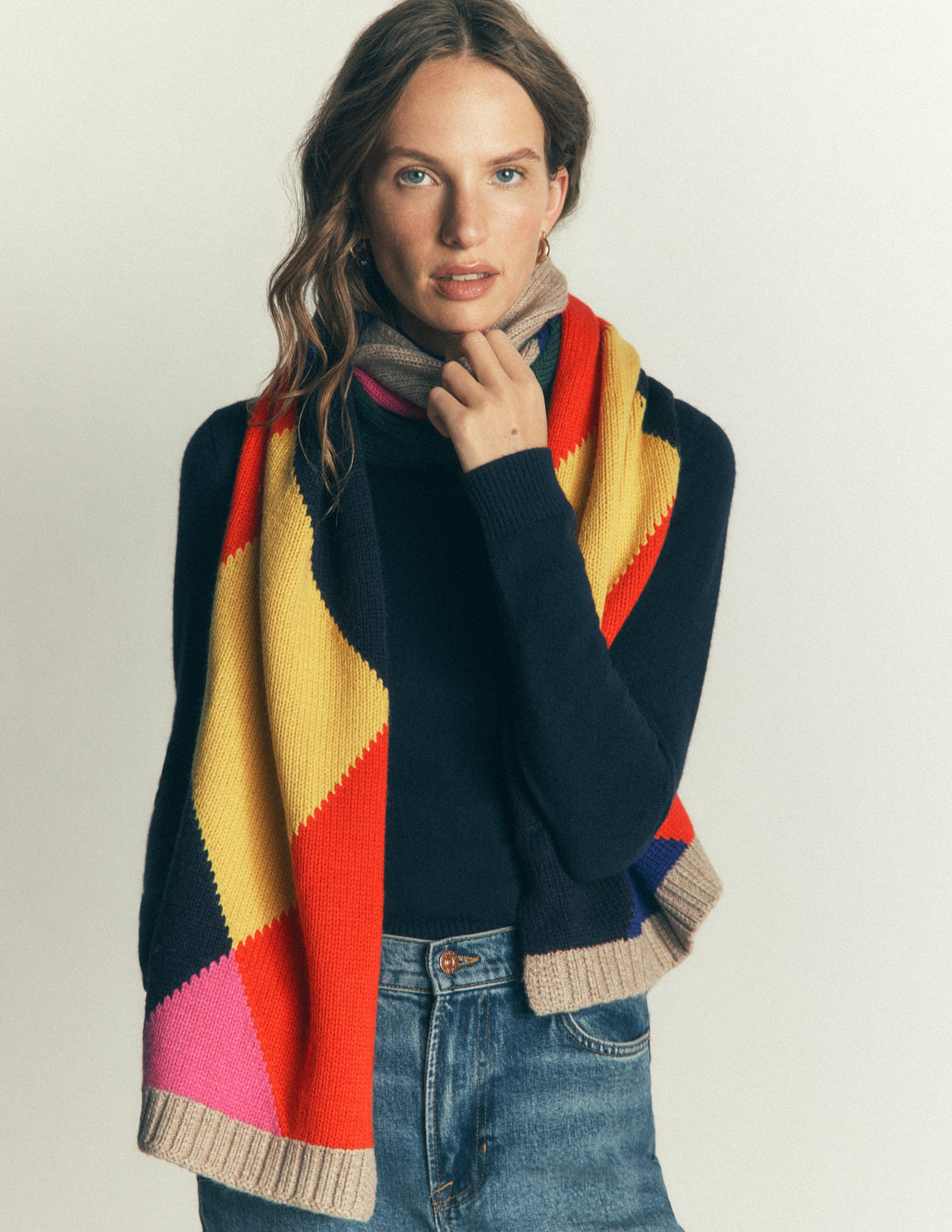 Strickschal-Bunt, Argyle-Muster - Image 2