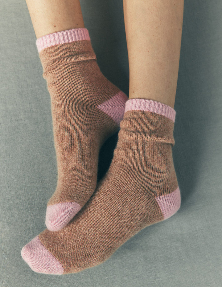 Chaussettes en cachemire-Couleur neutre