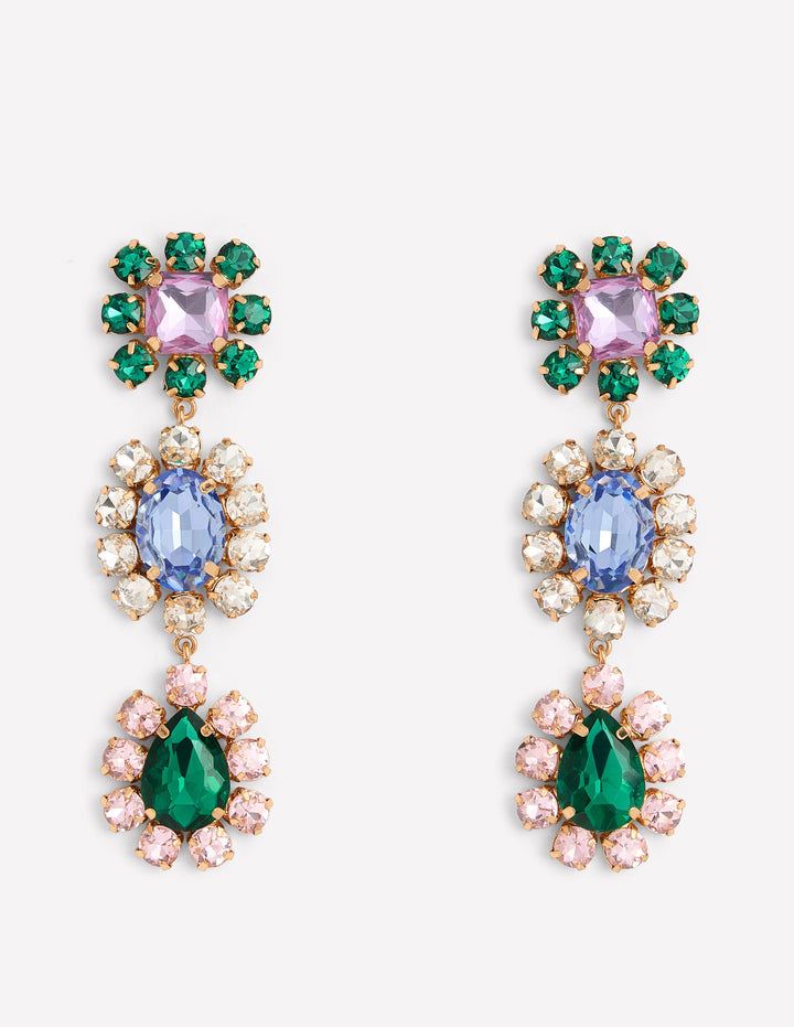 Jewel Drop Earrings-Multi Jewel
