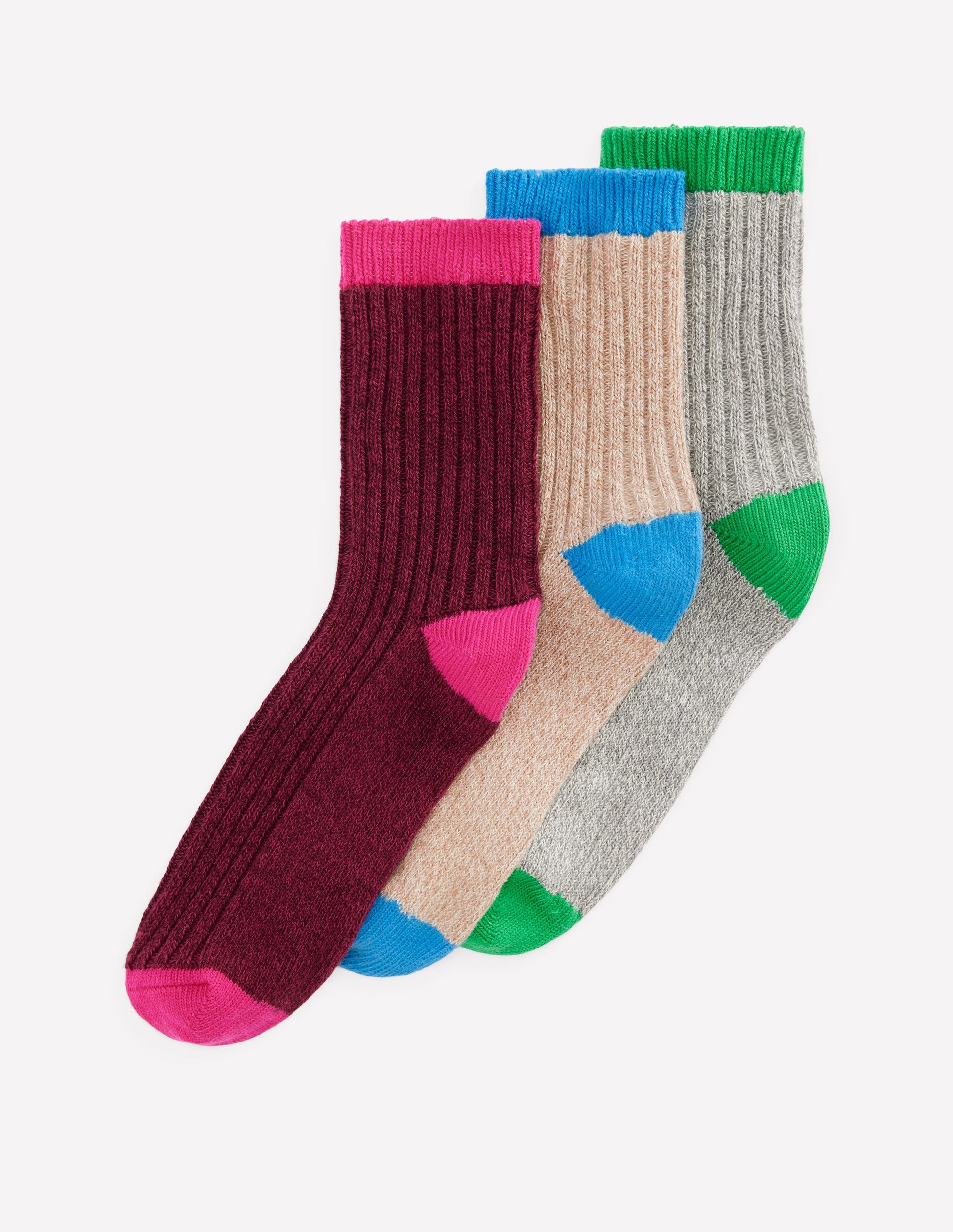 Chaussettes courtes côtelées-Multi-1