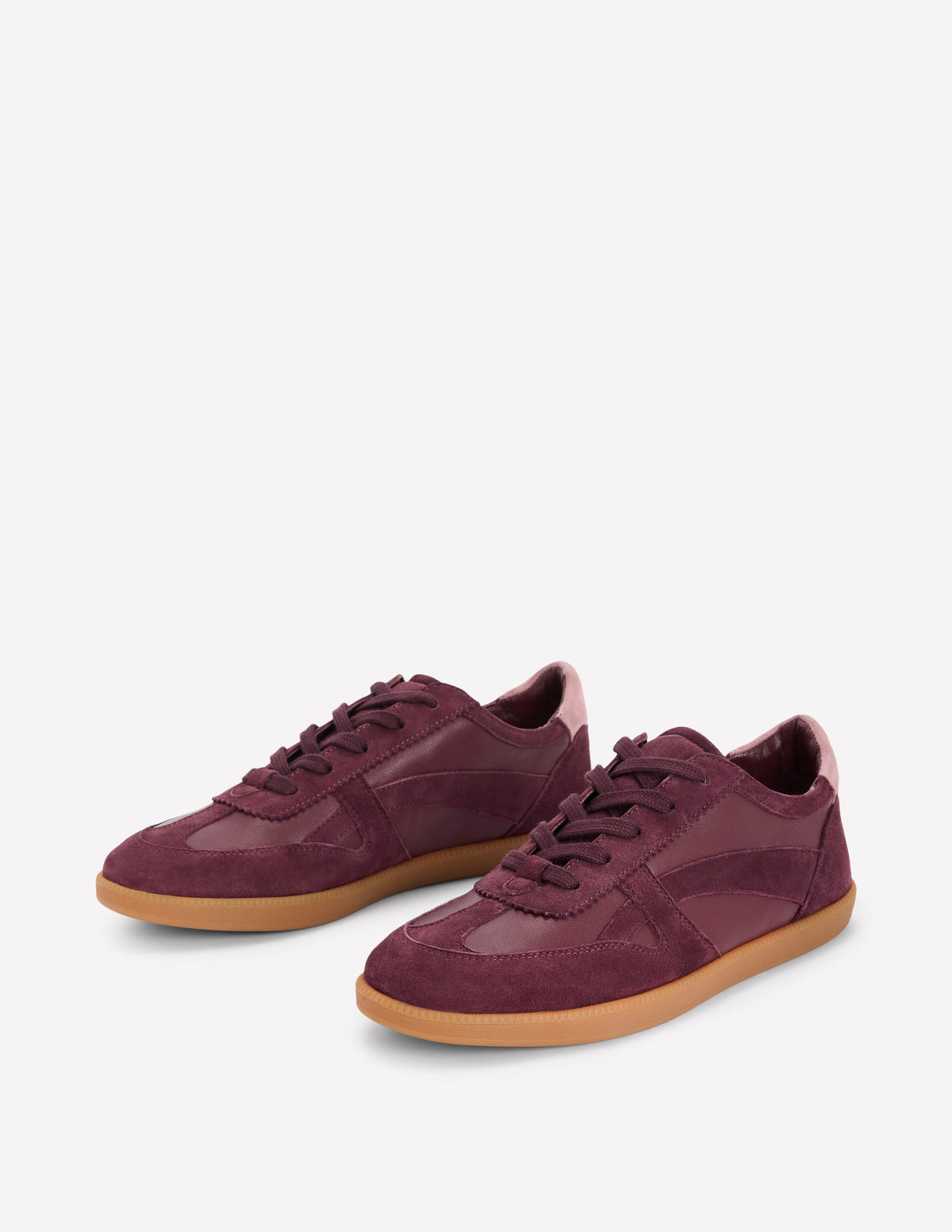 Baskets en cuir à détails latéraux-Bordeaux profond - Image 3