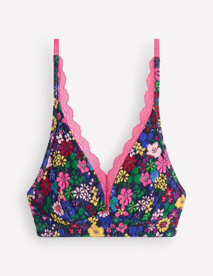 Soutien-gorge plongeant à dentelle Stripe & Stare-À fleurs