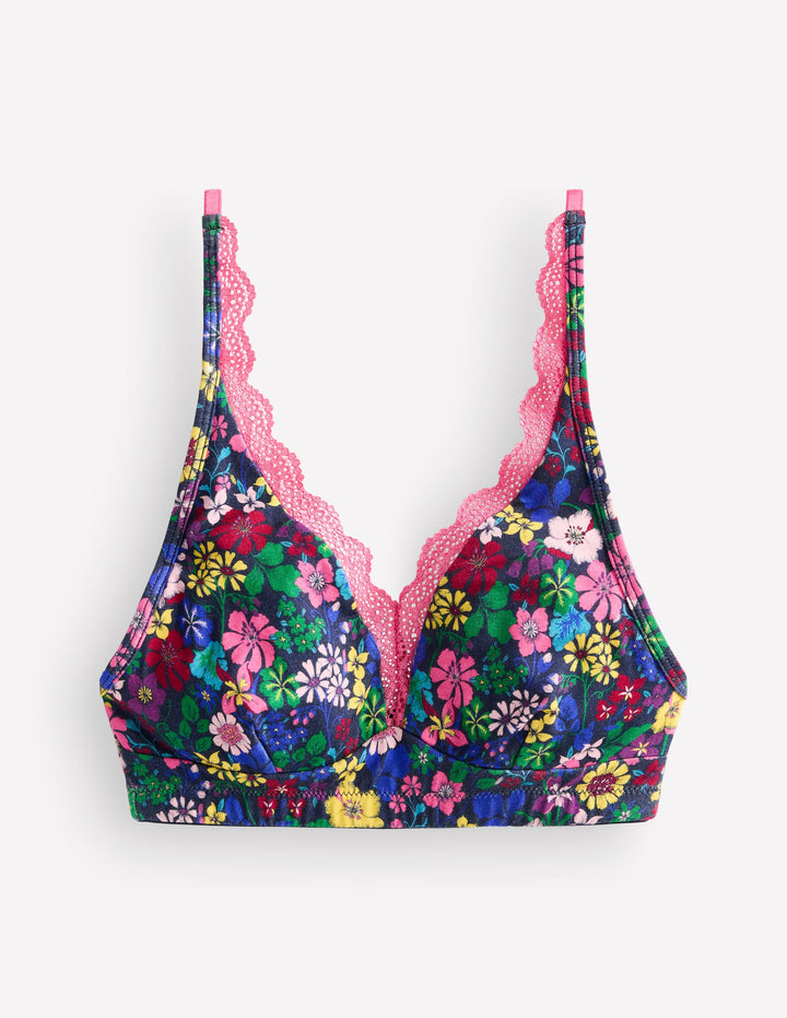 Stripe & Stare Spitzen-BH mit tiefem Dekolleté-Blumenmuster
