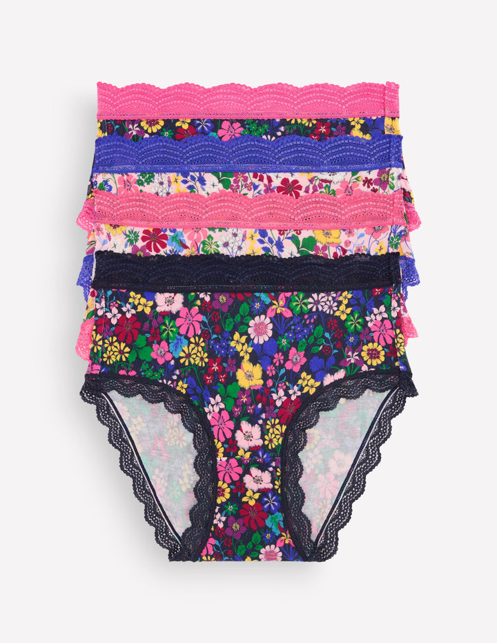 Quatre culottes à taille haute-Quatre motifs floraux mélangés