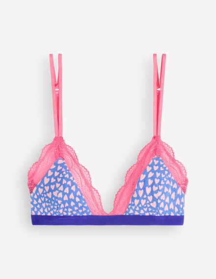 Stripe & Stare Triangel-BH mit Spitze-Herzen