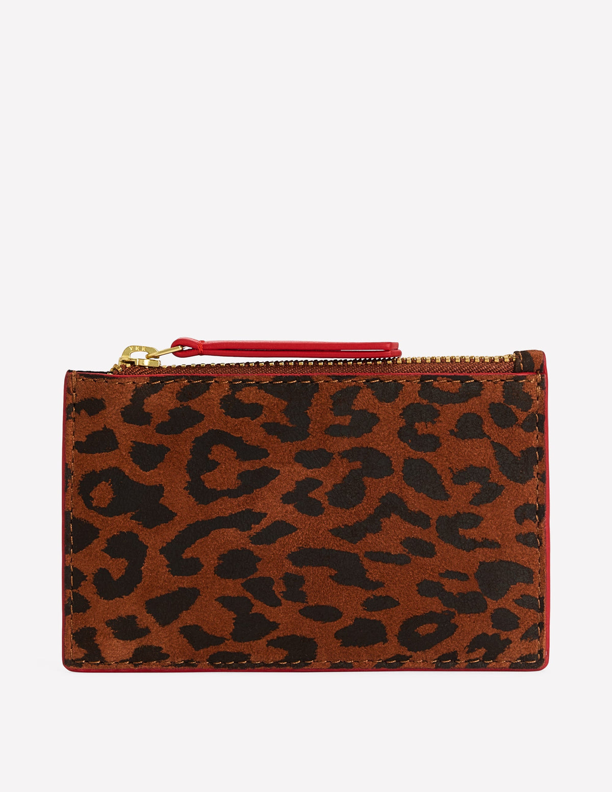 Porte-cartes en cuir-Daim imprimé léopard-1