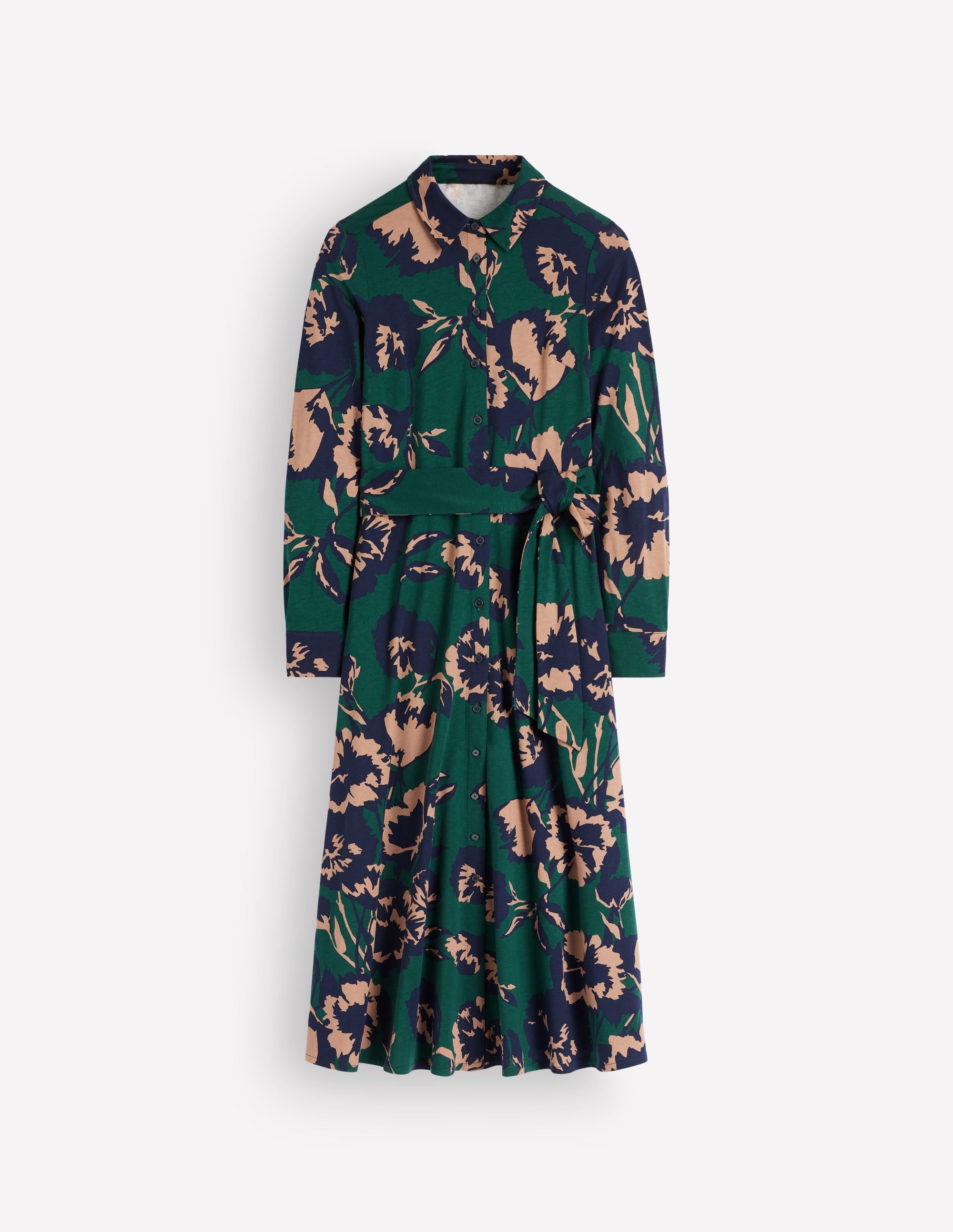 Marcia Jersey-Hemdblusenkleid-Seegras, Waldbrise - Image 5
