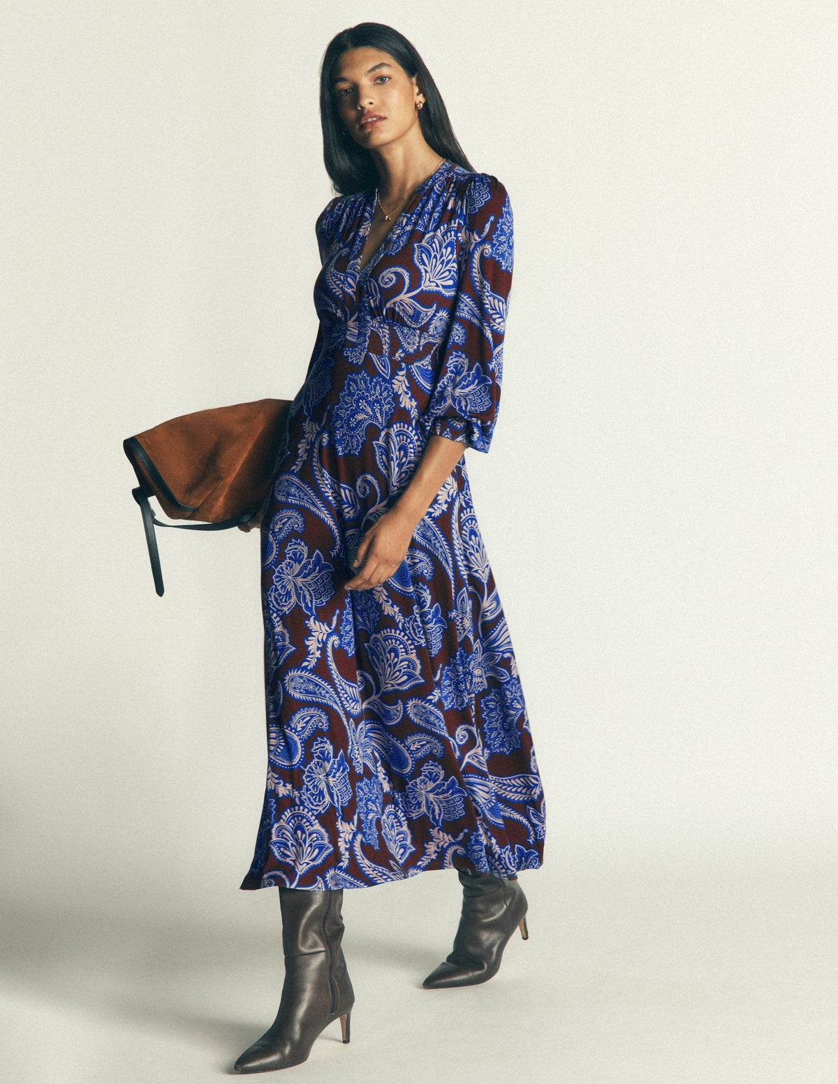 Georgia Jersey-Midikleid-Umbra, Paisley-Bouquet - Image 4