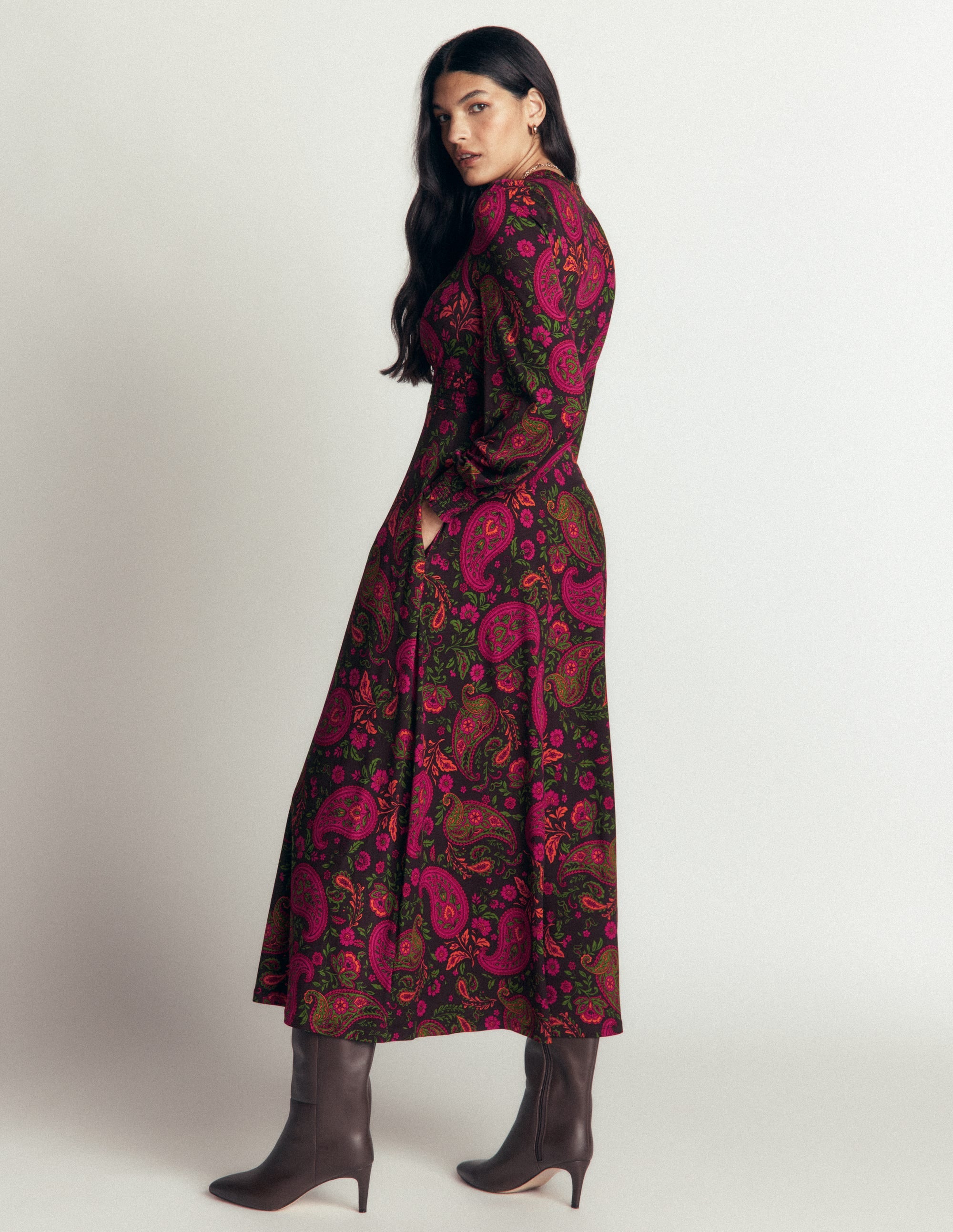 Georgia Jersey-Midikleid-Bunt, Boho-Charm - Image 3