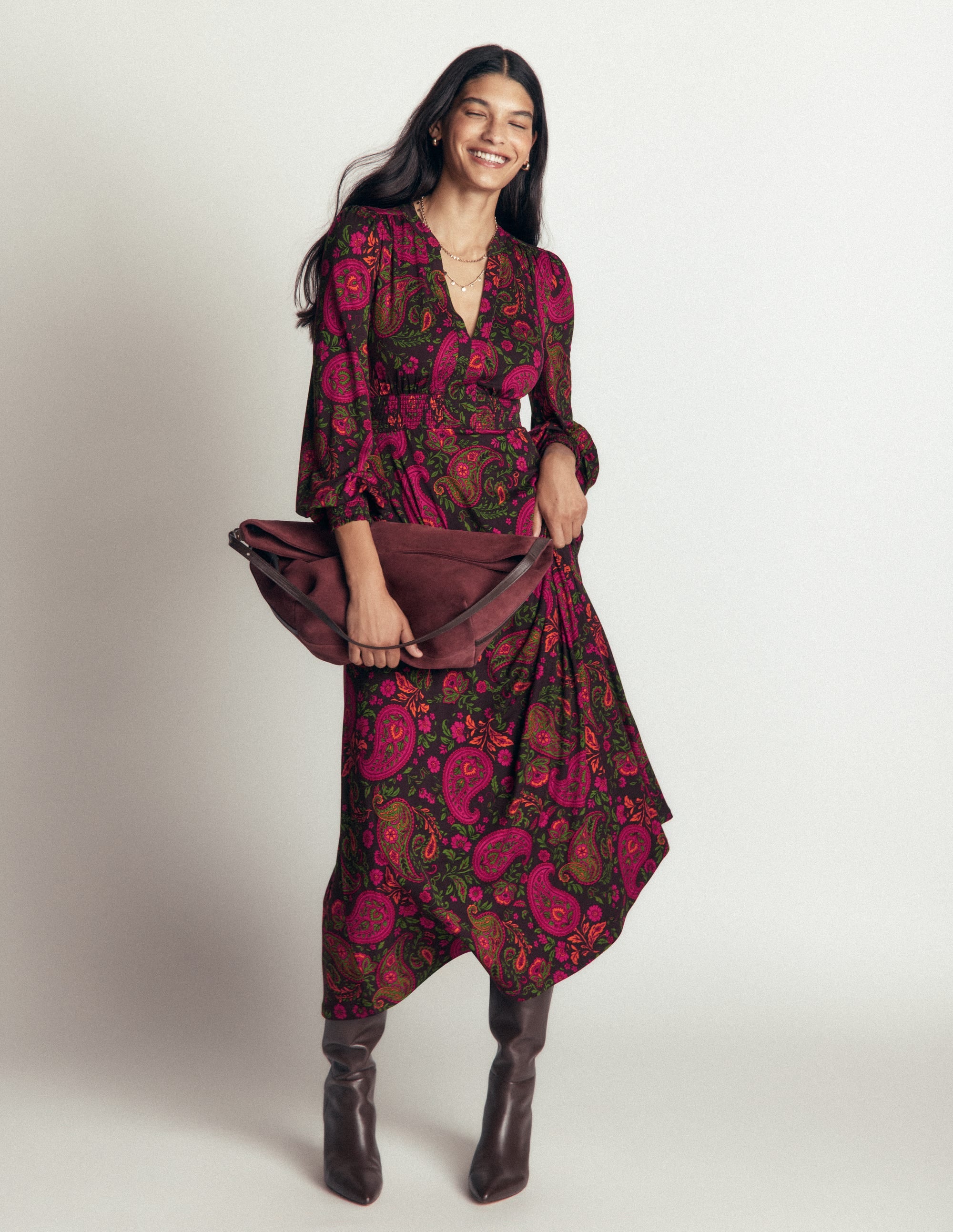 Georgia Jersey-Midikleid-Bunt, Boho-Charm - Image 4