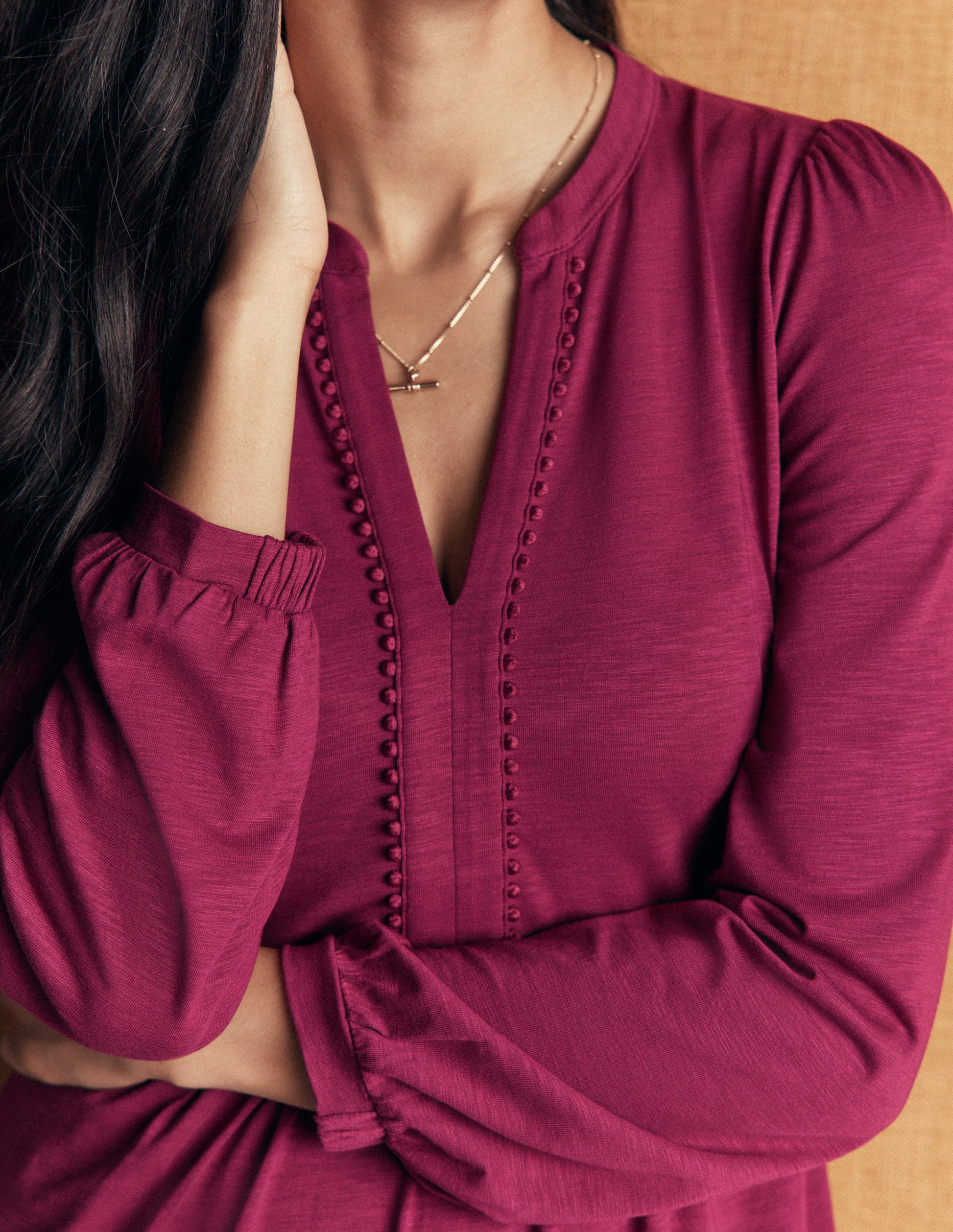 Naomi Relaxed Jersey Dress-Beet Red-2