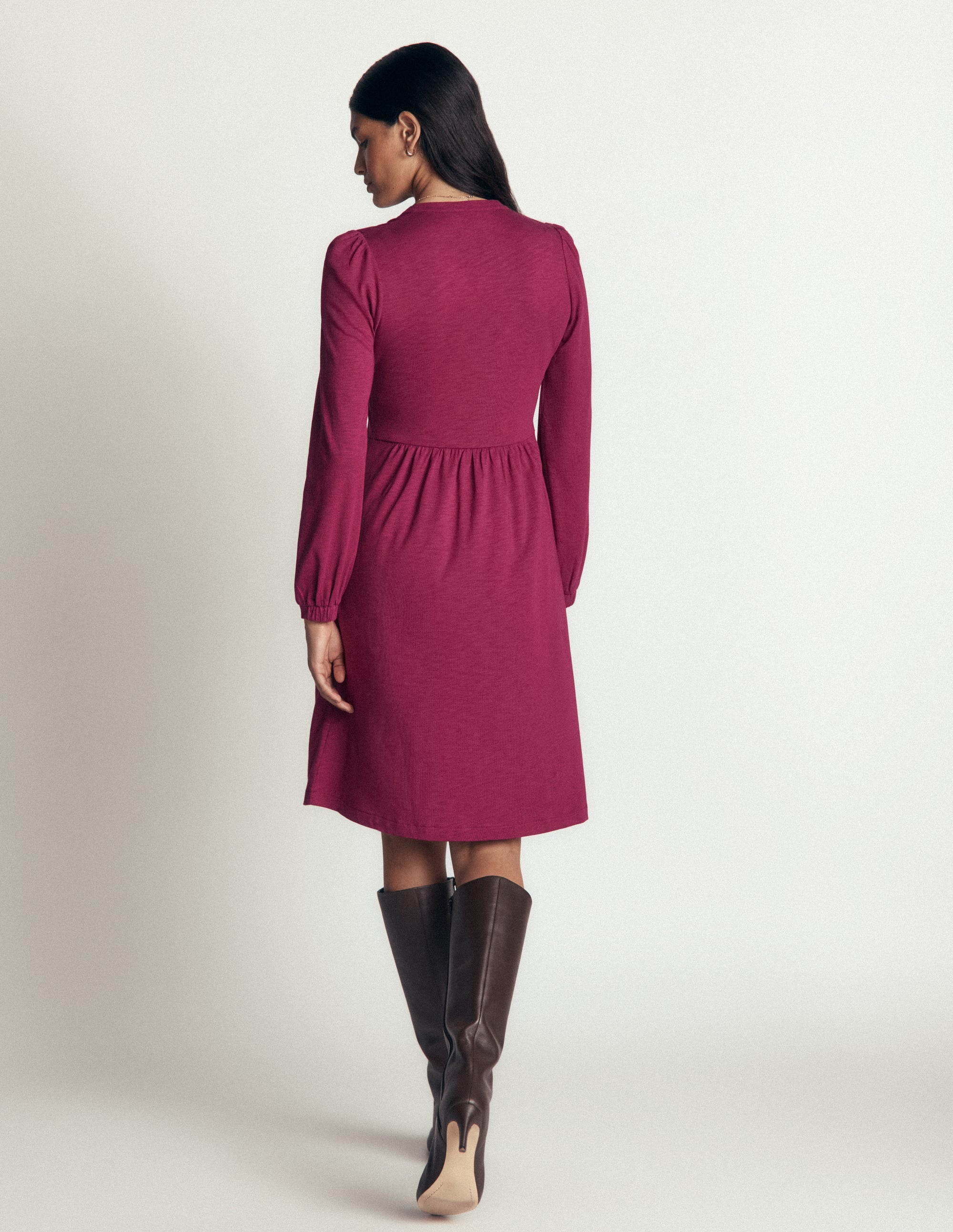 Naomi Relaxed Jersey Dress-Beet Red - Image 3