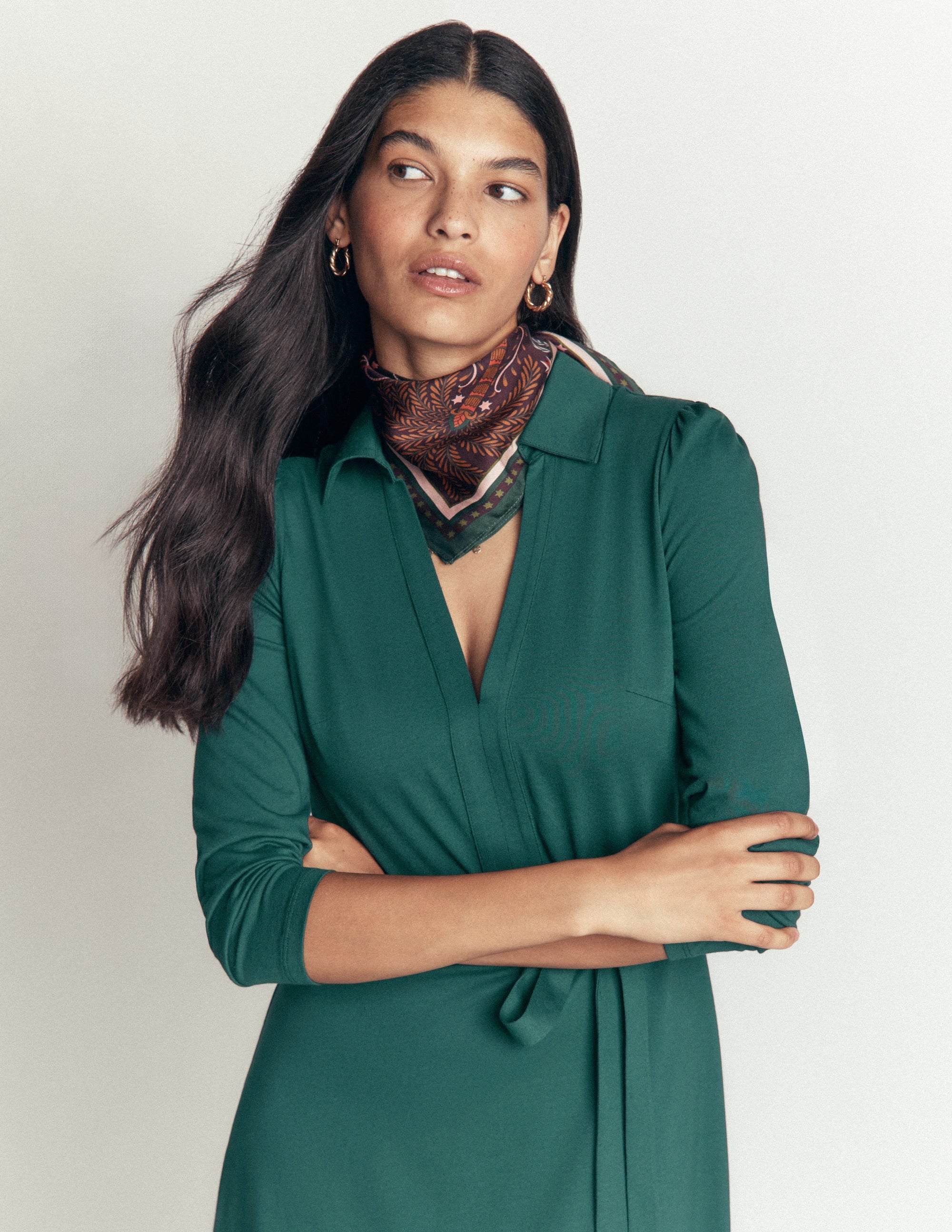 Imogen Jerseykleid mit Kragen-Seegras - Image 5