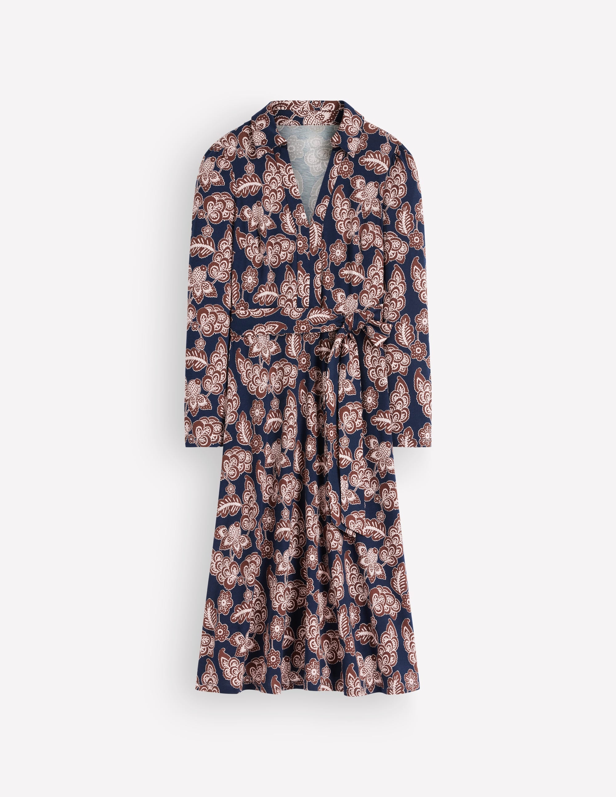 Imogen Collared Jersey Dress-Navy, Tickled Meadows - Image 5
