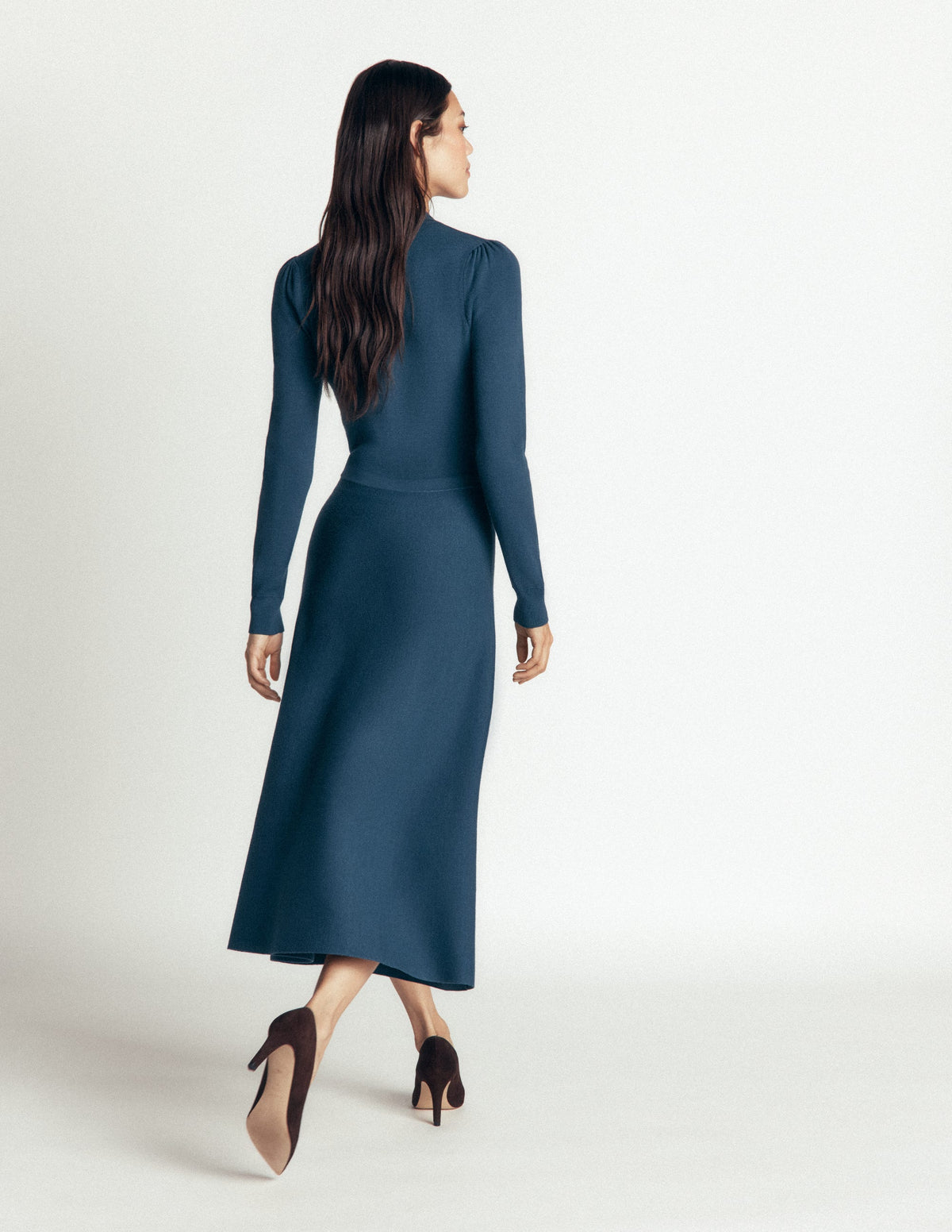 Fiona Strickkleid mit Reißverschluss vorn-Blau-4
