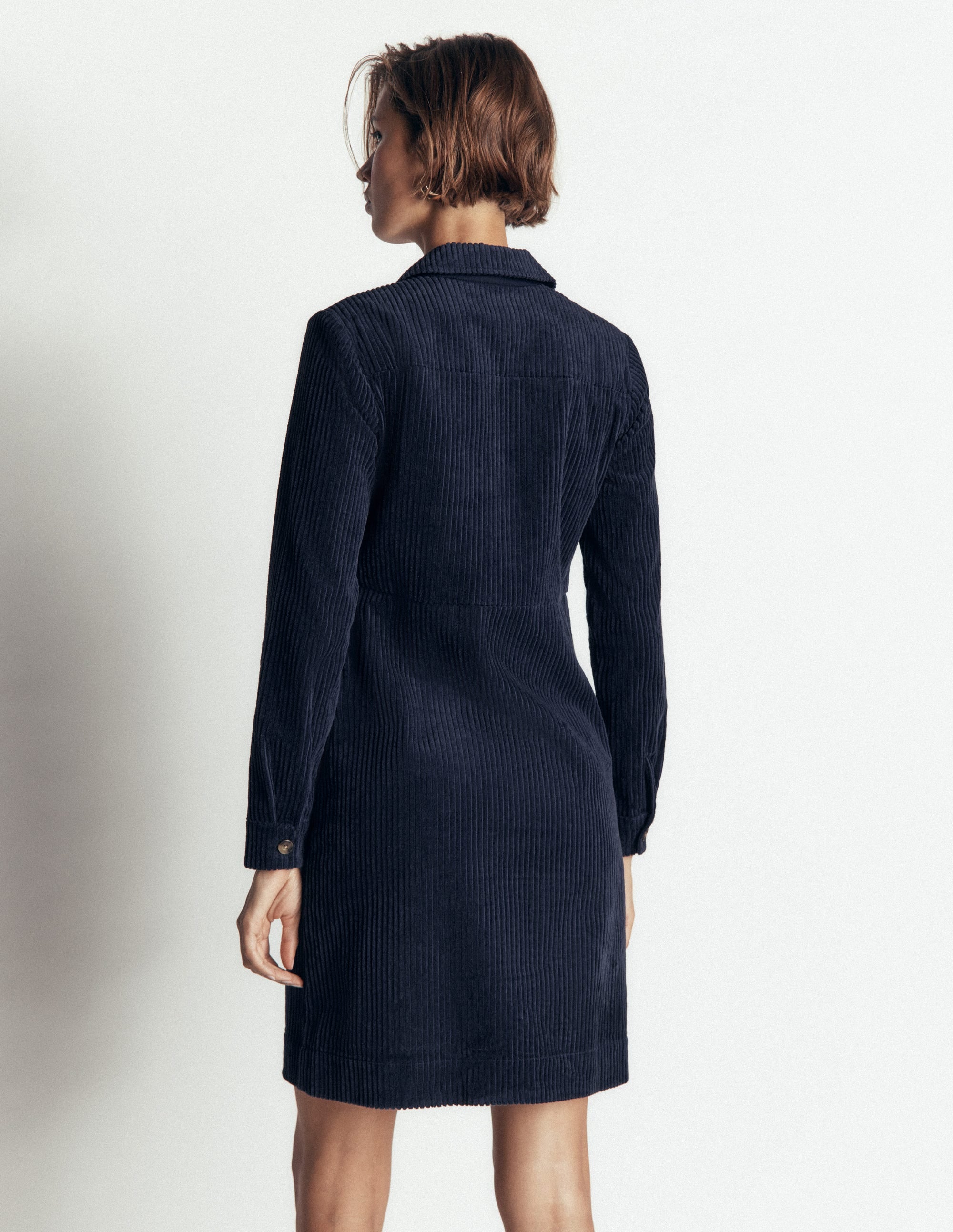 Bronte Kurzes Cordkleid-Marineblau - Image 3
