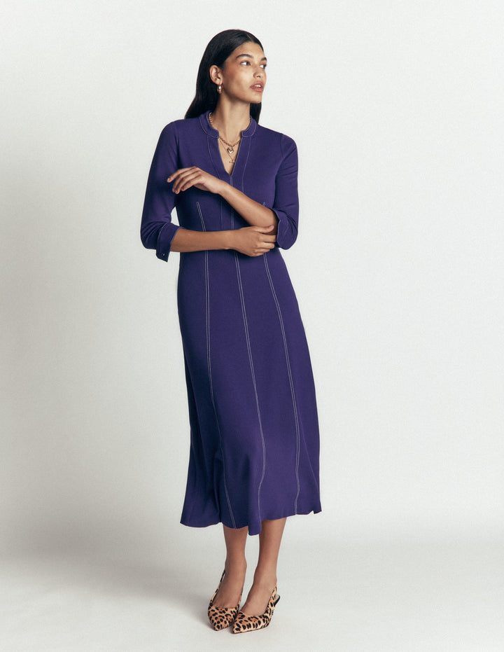 Alex Ponte-Midikleid in Kontrastfarben-Sternzeichen-Violett
