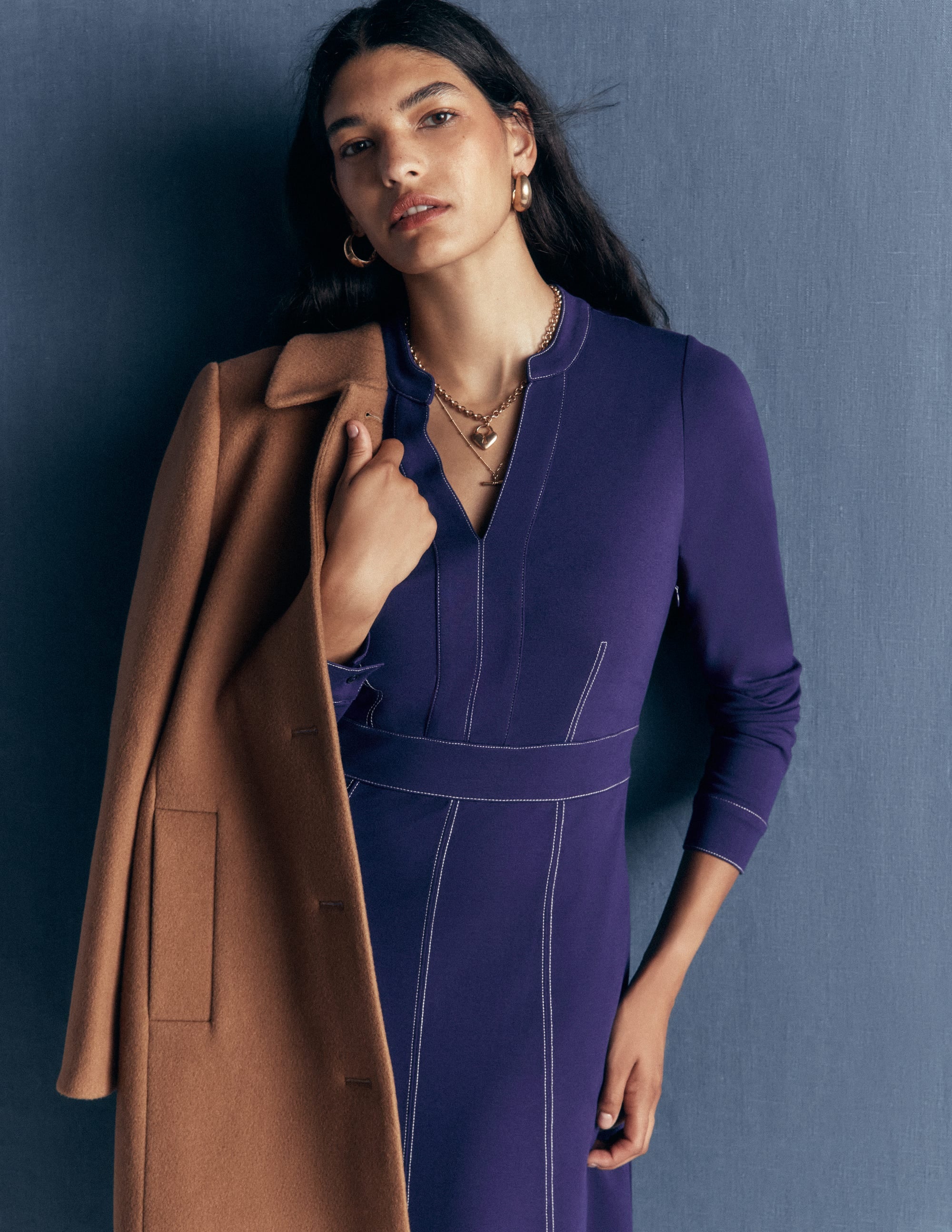 Alex Ponte-Midikleid in Kontrastfarben-Sternzeichen-Violett - Image 2