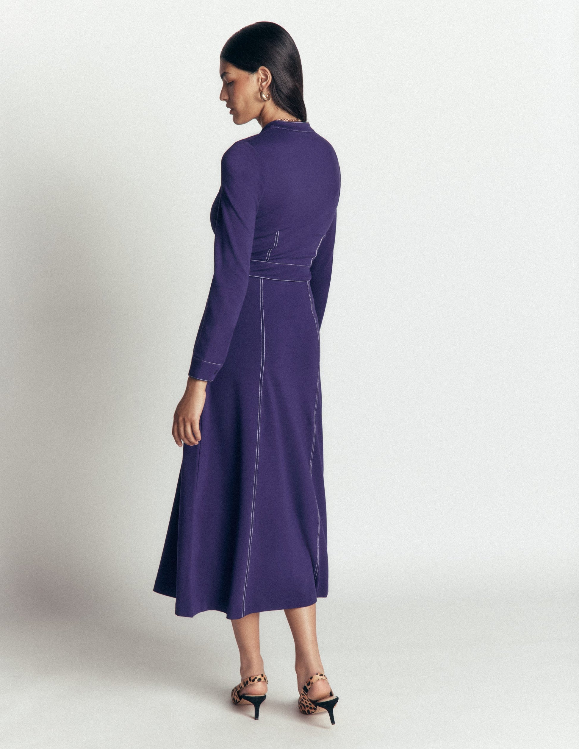 Alex Ponte-Midikleid in Kontrastfarben-Sternzeichen-Violett-3