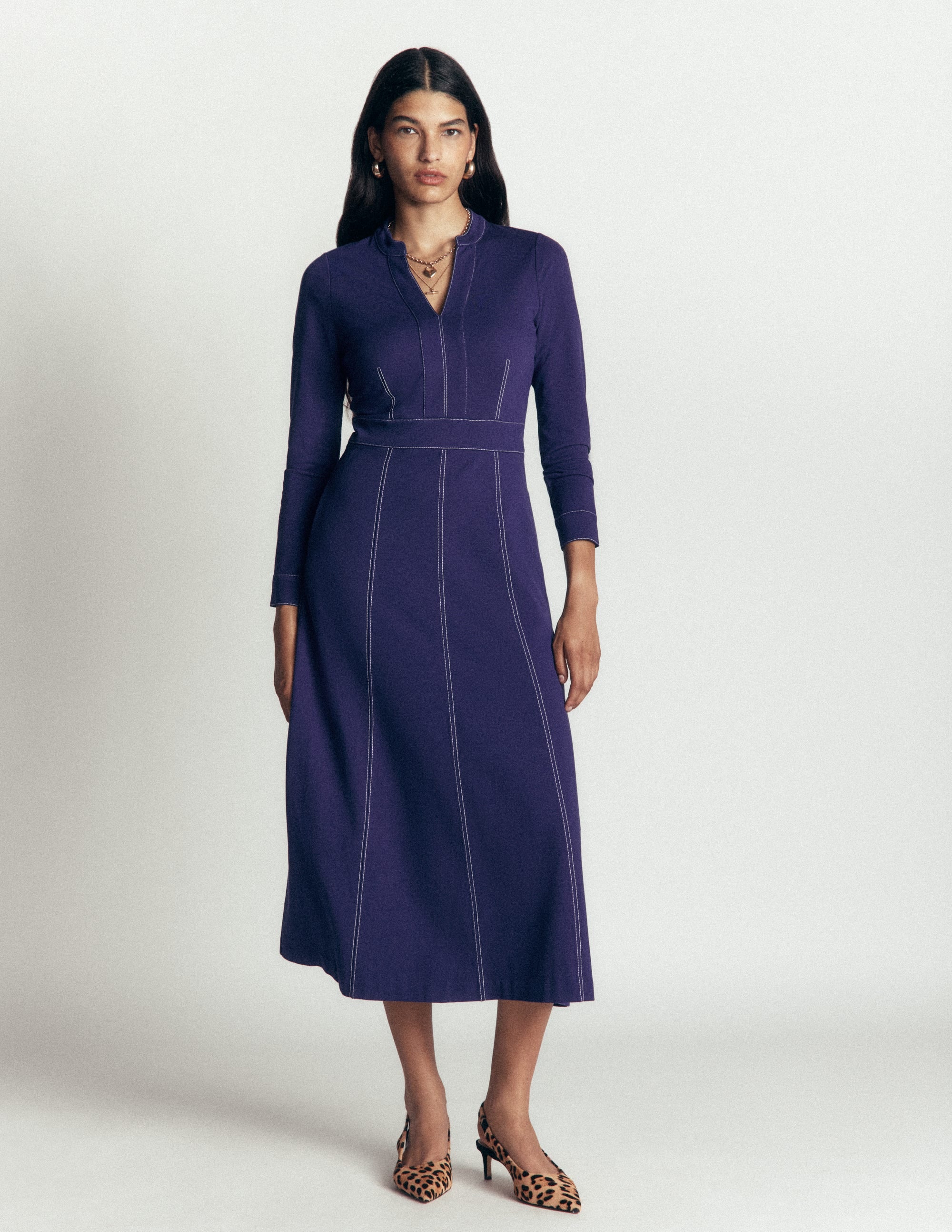 Alex Ponte-Midikleid in Kontrastfarben-Sternzeichen-Violett - Image 4