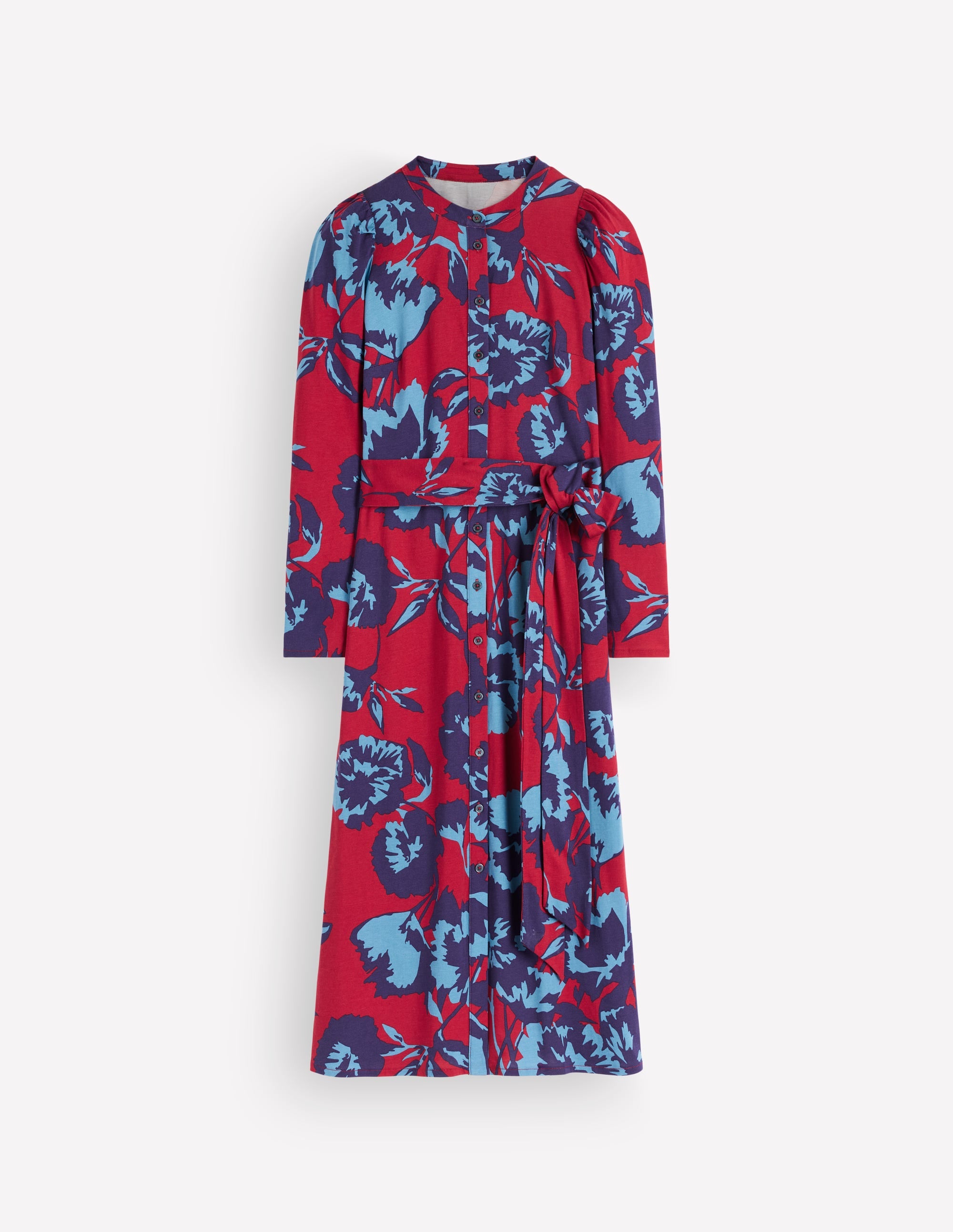 Robe midi colonne Honor en jersey-Rouge pourpre, motif Forest Breeze - Image 6
