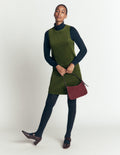 Robe droite Lou en velours côtelé-Vert forêt