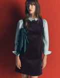 Lou Cord Shift Dress-Navy