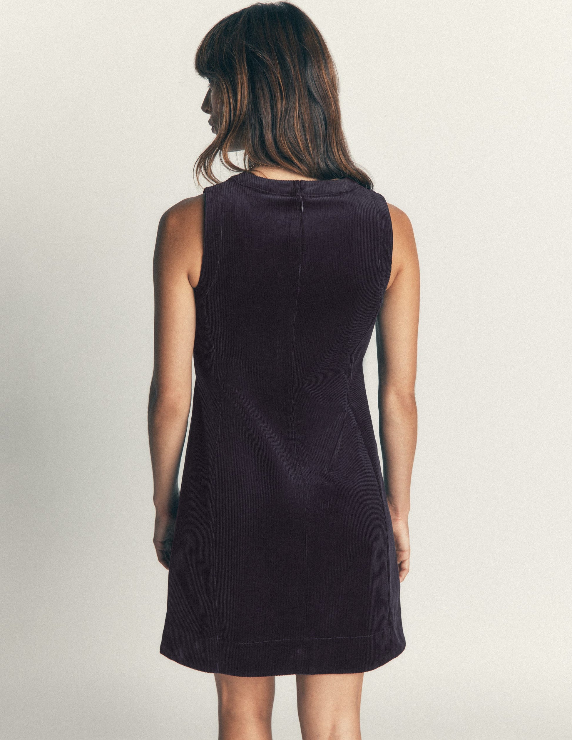 Lou Cord Shift Dress-Navy-3