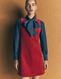 Robe droite Lou en velours côtelé-Pourpre