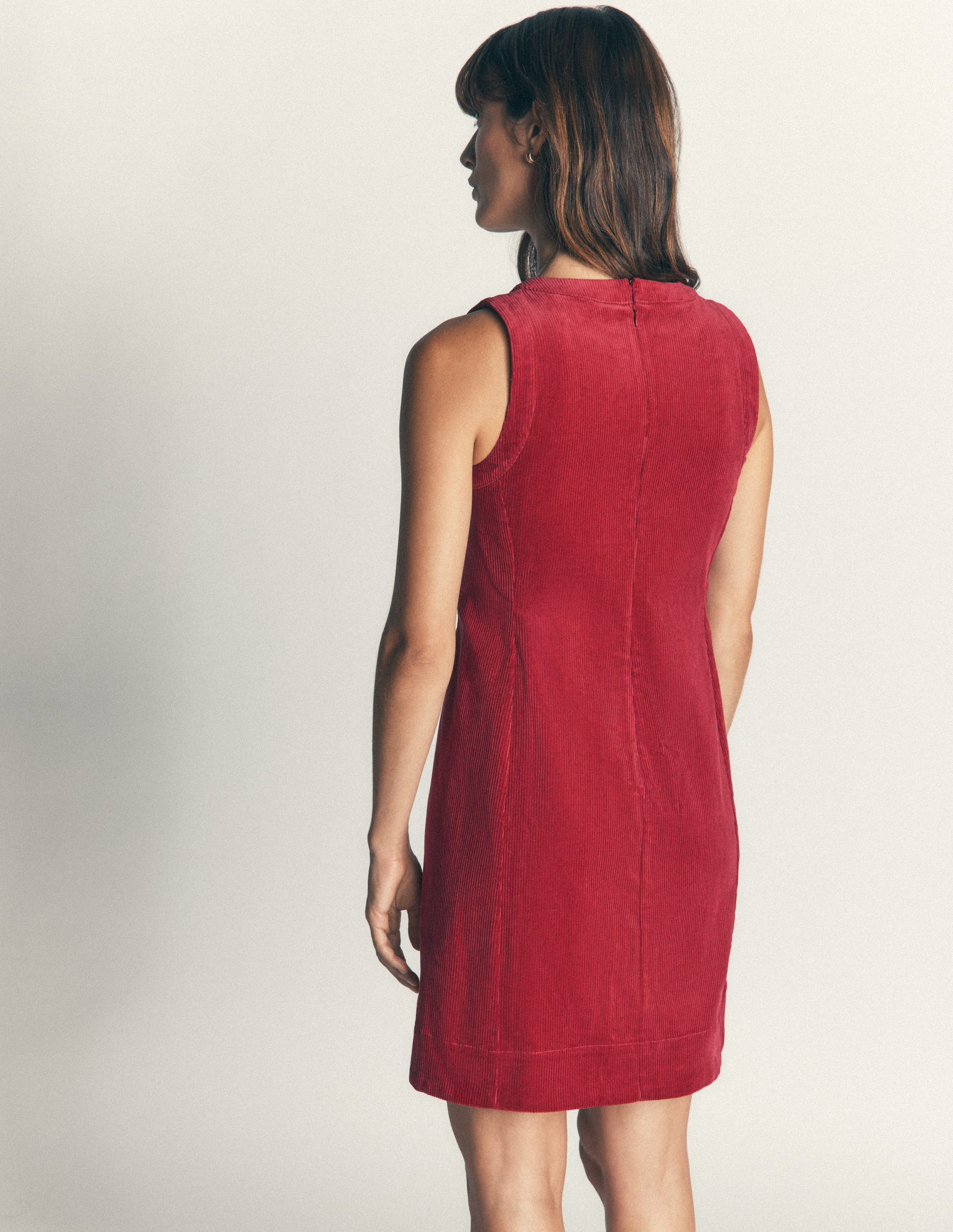 Robe droite Lou en velours côtelé-Pourpre-3